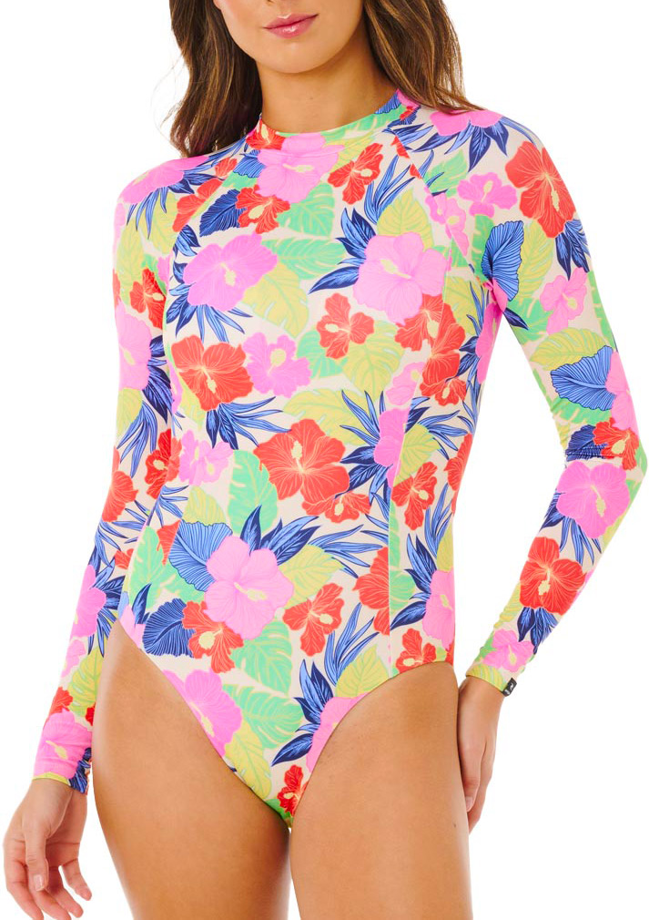 Maillot de bain anti-UV manches longues - Party Wave Upf Surf Suit Multi - Taille M - Rose