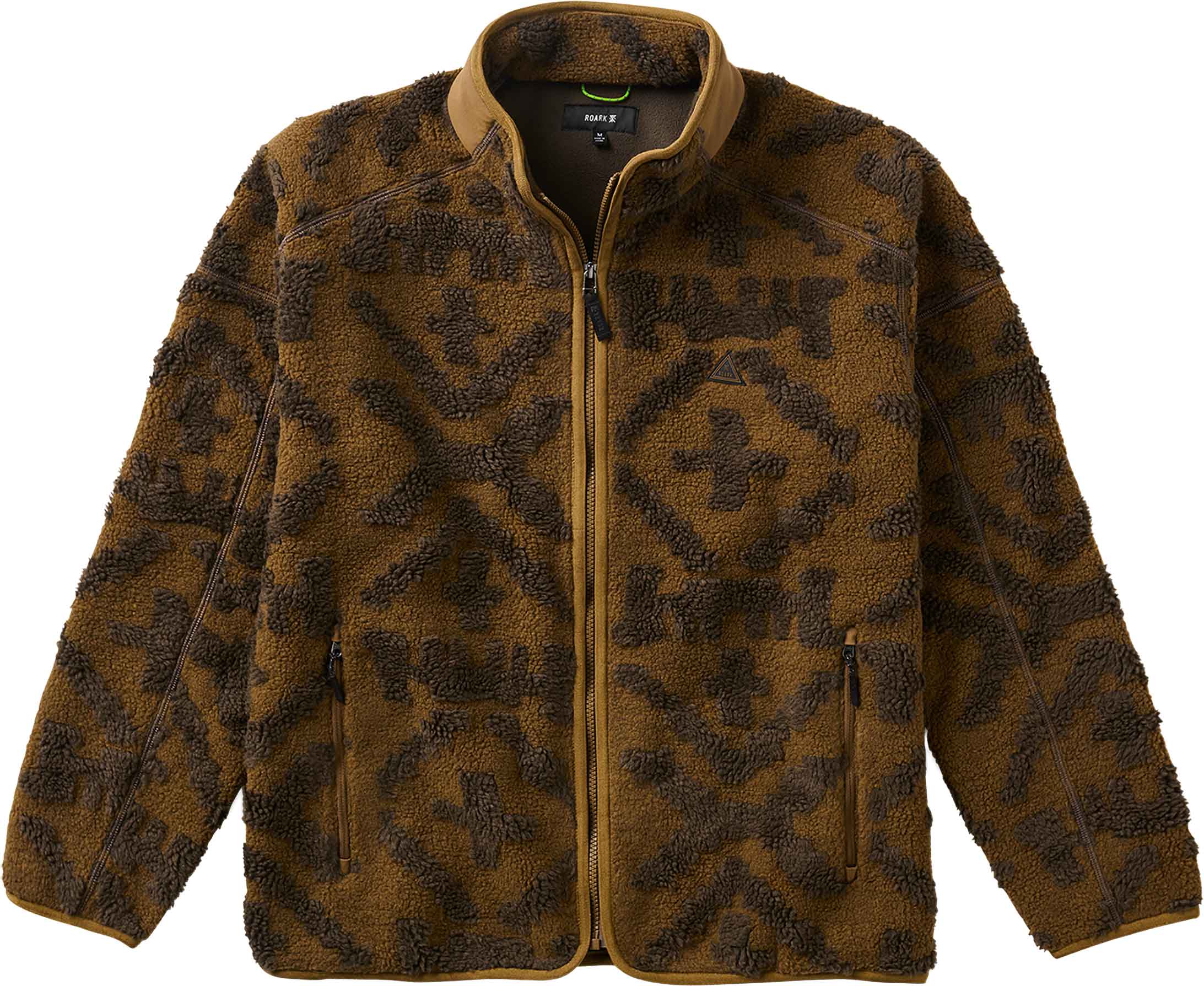 Pull polaire zippé en sherpa - Campover Jacquard Sherpa Zip Fleece Otter en Nylon - Taille M - Marron