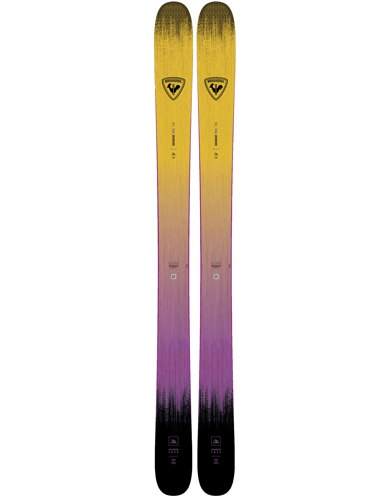 Skis Freeride - Sender Free 118 2026 en Bois - Taille 186 cm - Orange