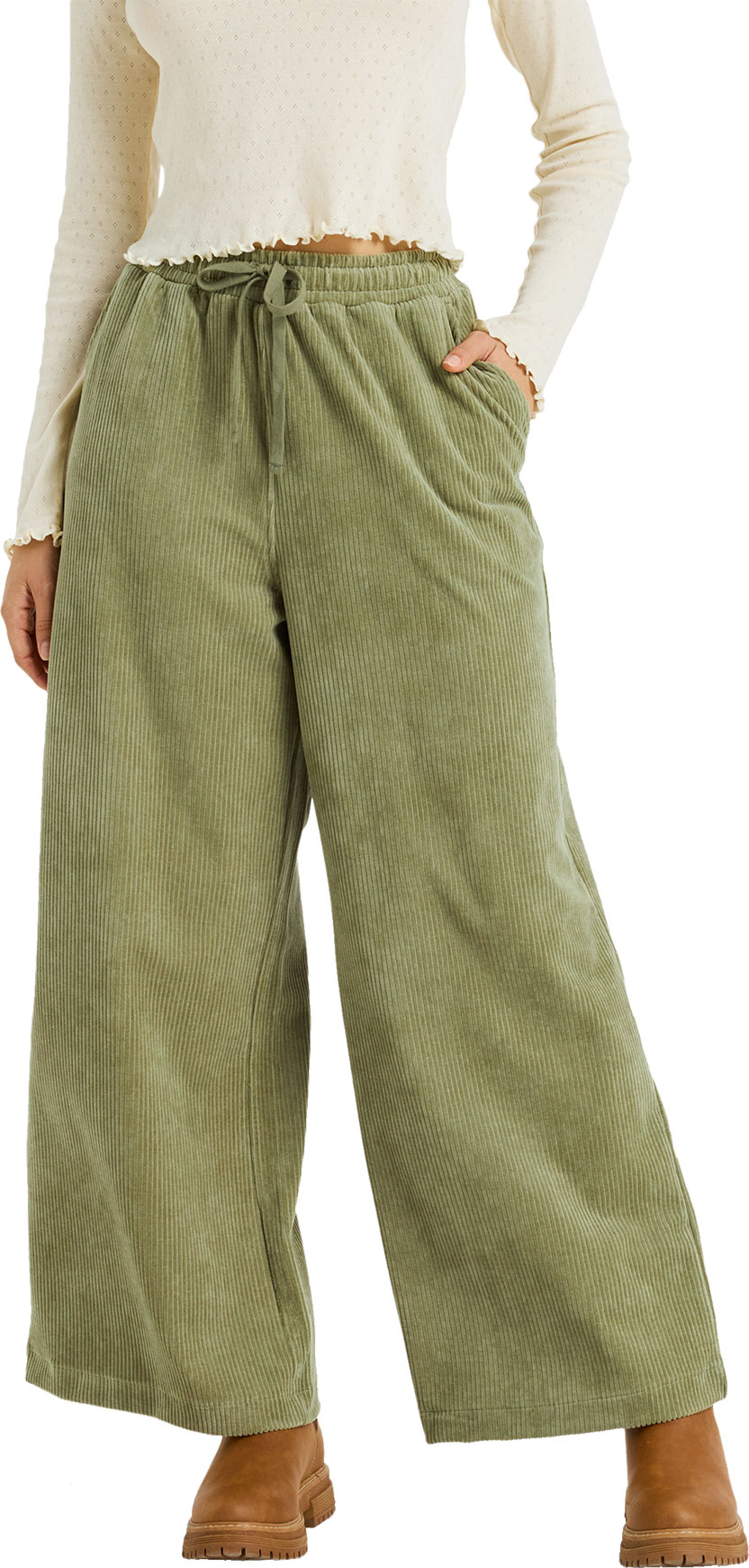 Pantalon en velours côtelé - Lekeitio Pant Knit Oil Green en Coton - Taille S - Vert