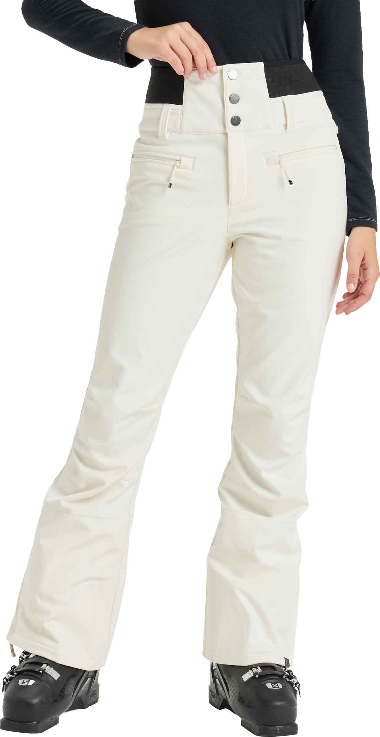 Skihose mit hohem Bund Rising High Pant Whisper White für Damen Größe L Weiß
