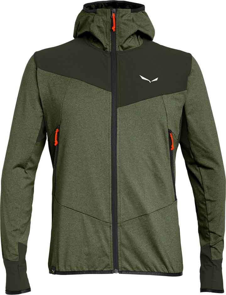 Veste polaire stretch - Agner Hybrid PL DST M FZ Hoody Dark Olive Melange - Taille XL - Kaki