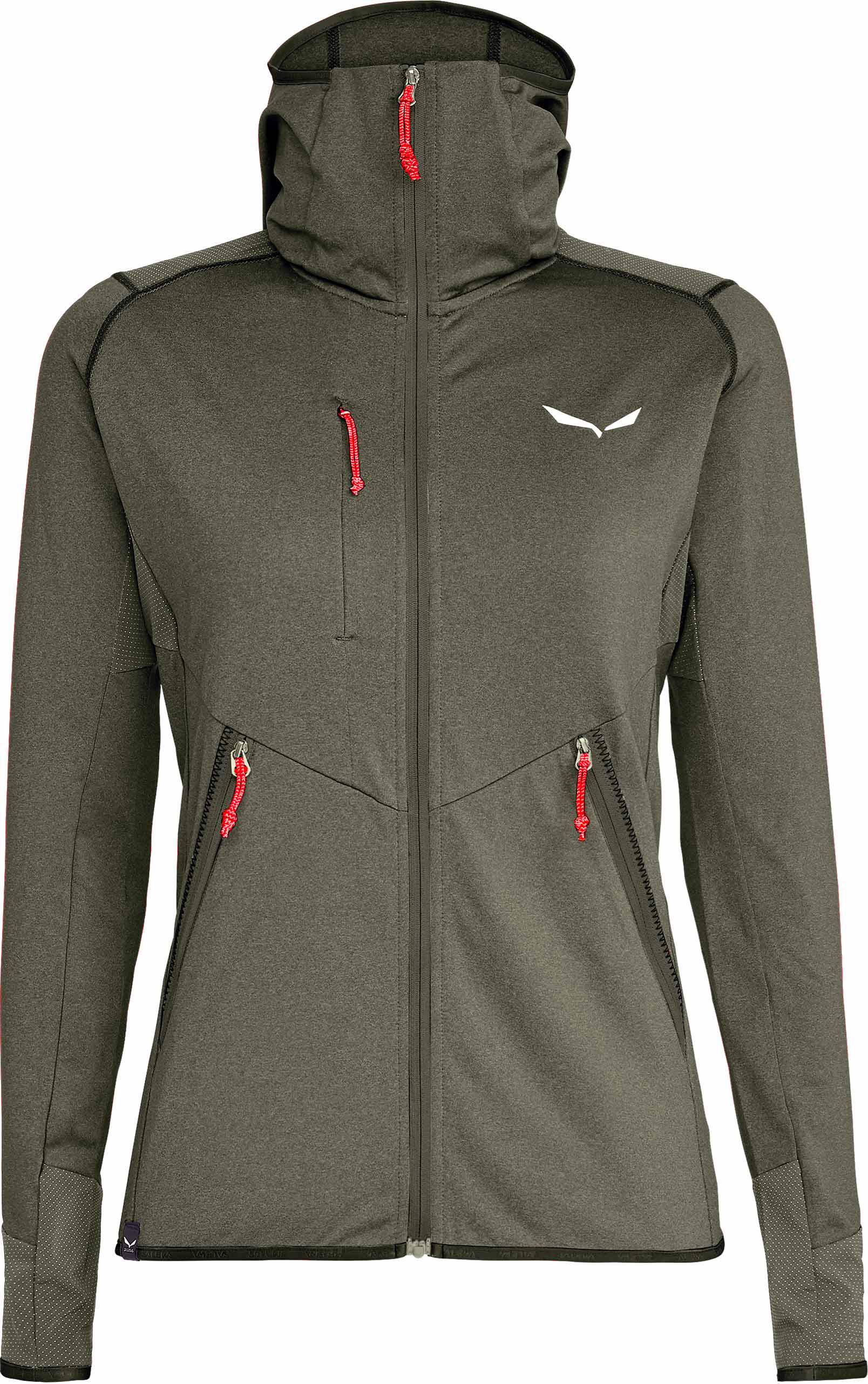 Leichter Stretch-Fleece mit Polarlite Reißverschluss – Damen / Frau – Agner Hybrid PL DST W FZ Hoody Faded Green Melange Agner