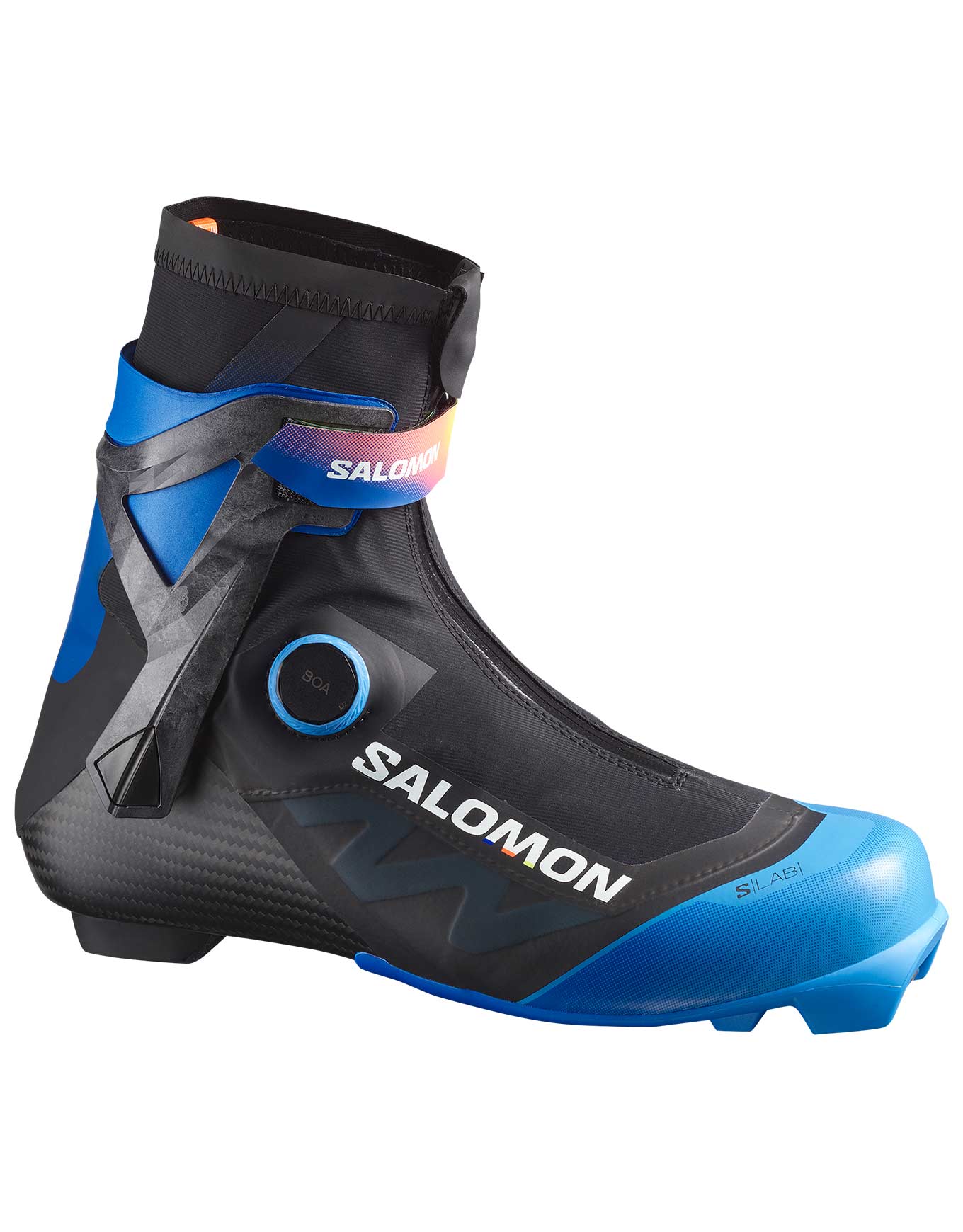 Nordischer Skilanglaufschuh Skating S/Lab Skate Boa Black/Race Blue X Größe 42 schwarz