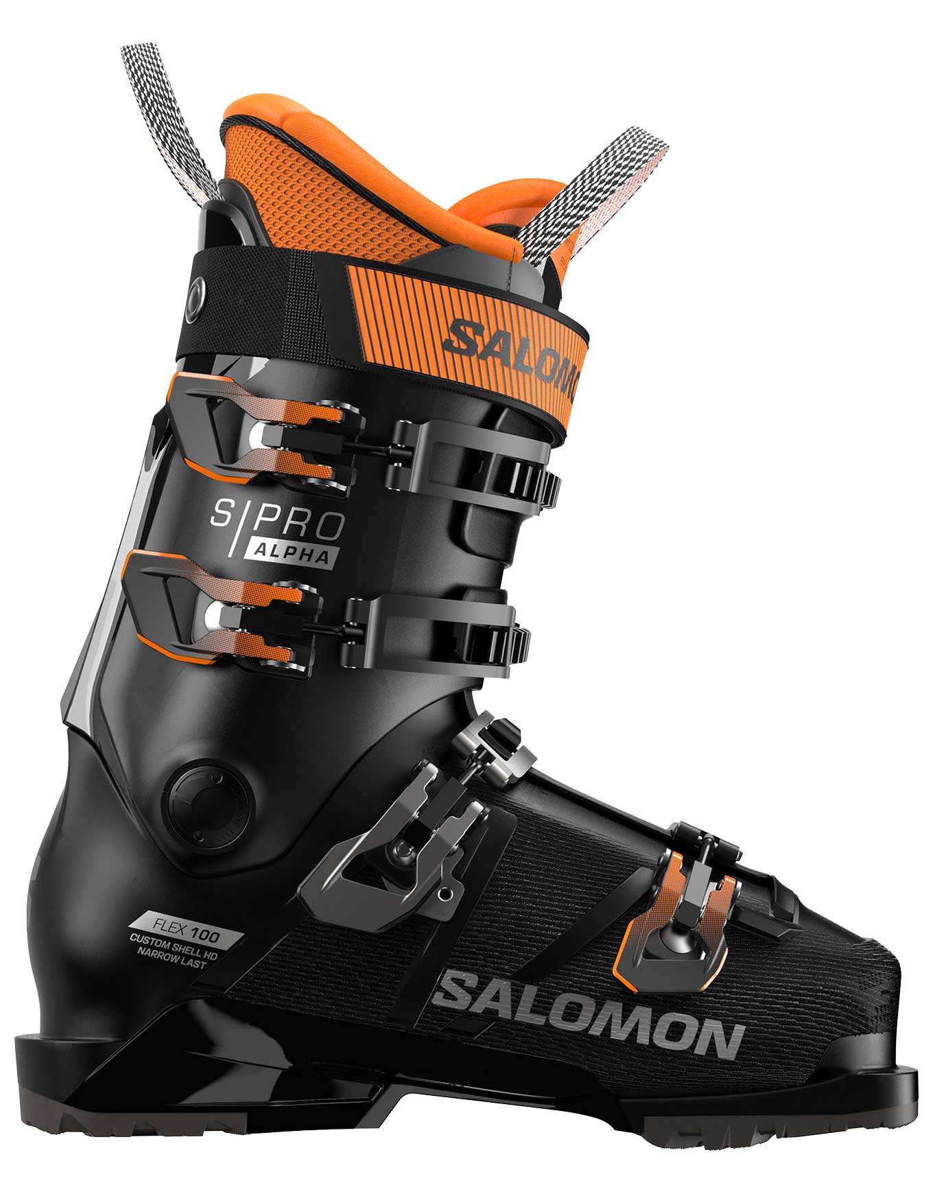 Skischuhe S/Pro Alpha 100 Gw Black/Dark Grey Met/Orange Tiger für Herren aus Wolle Größe 44-45 schwarz