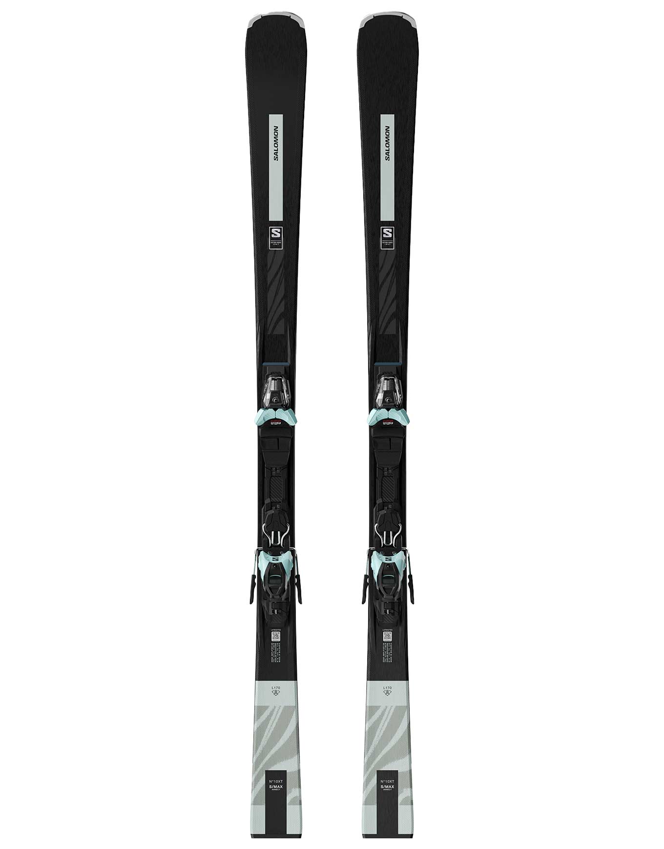 Ski Set inkl. Bdg. Pistenski S/Max N°10 Xt + M10 Gw Black/White Moss 2025 für Damen Größe 156 cm schwarz