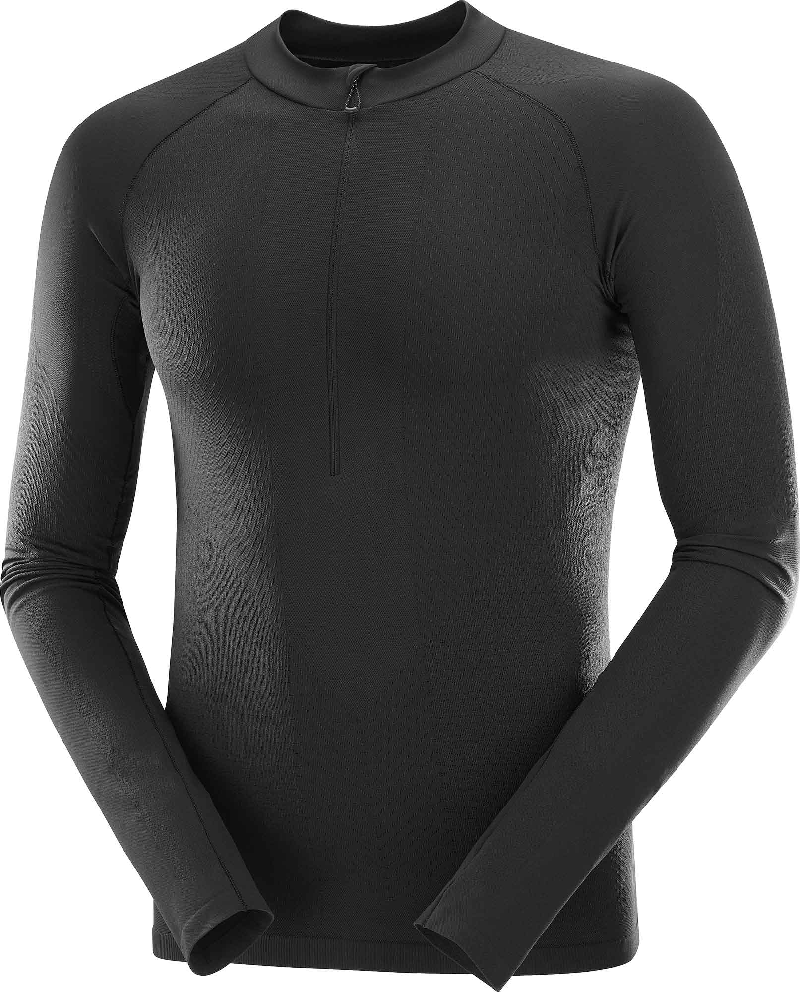 T-shirt à manches longues thermo-régulant - S/Lab Ultra Seamless LS Tee U Deep Black - Taille XS - Noir