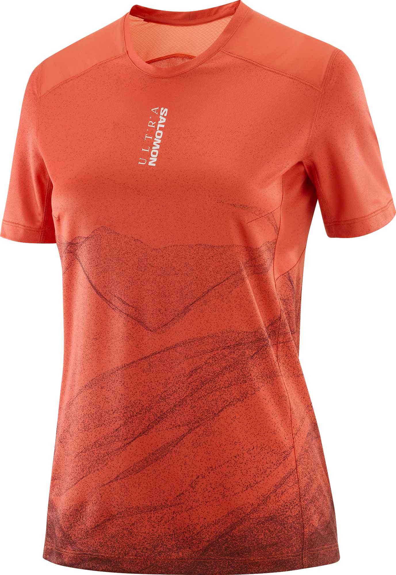 T-shirt technique sans coutures - S/Lab Ultra Tee Aop W Burnt Sienna/Decadent Chocolate - Taille S - Orange