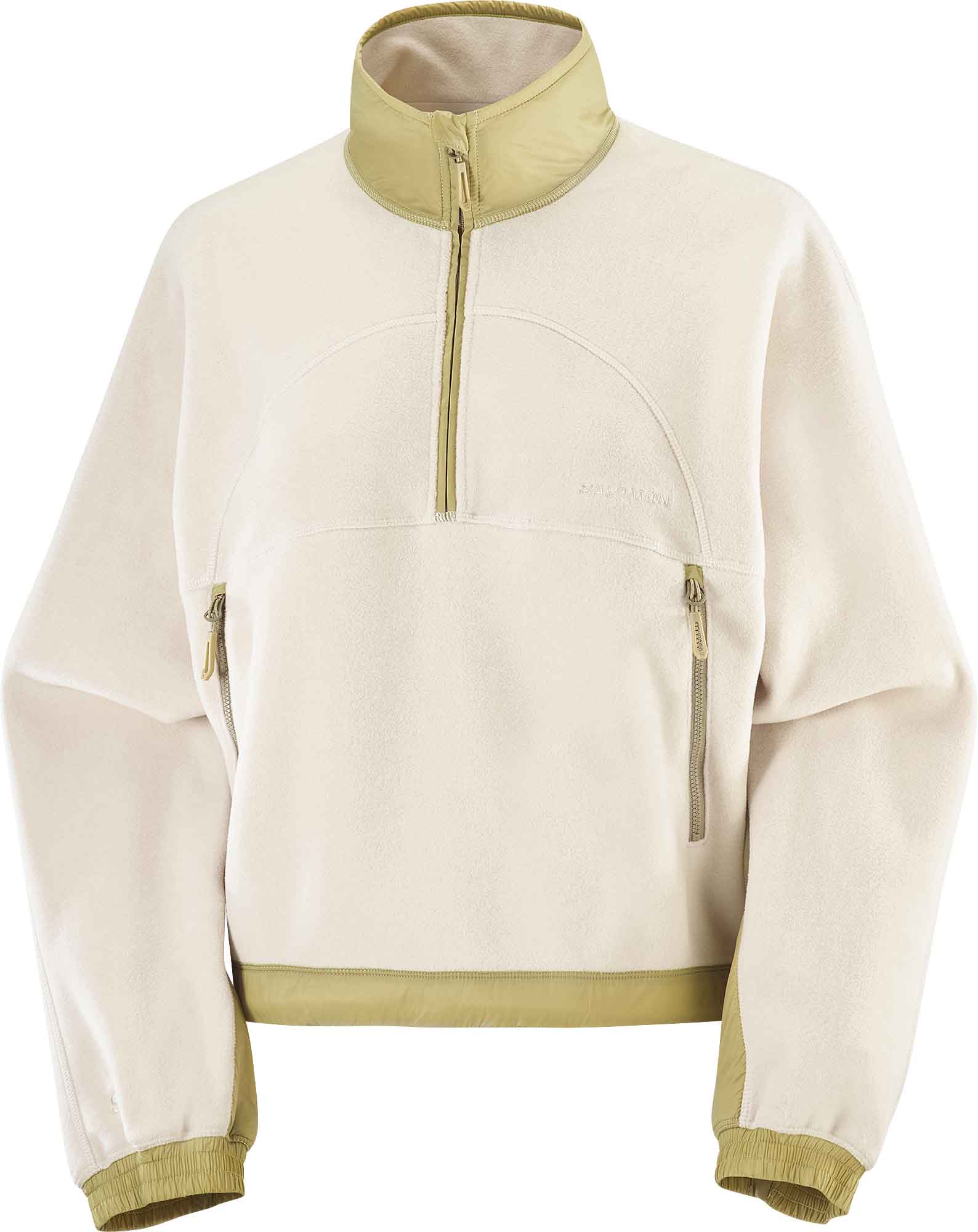 Polaire courte à demi-zip - Chroma Fleece Crop HZ W Whisper White/Gray Green - Taille M - Beige