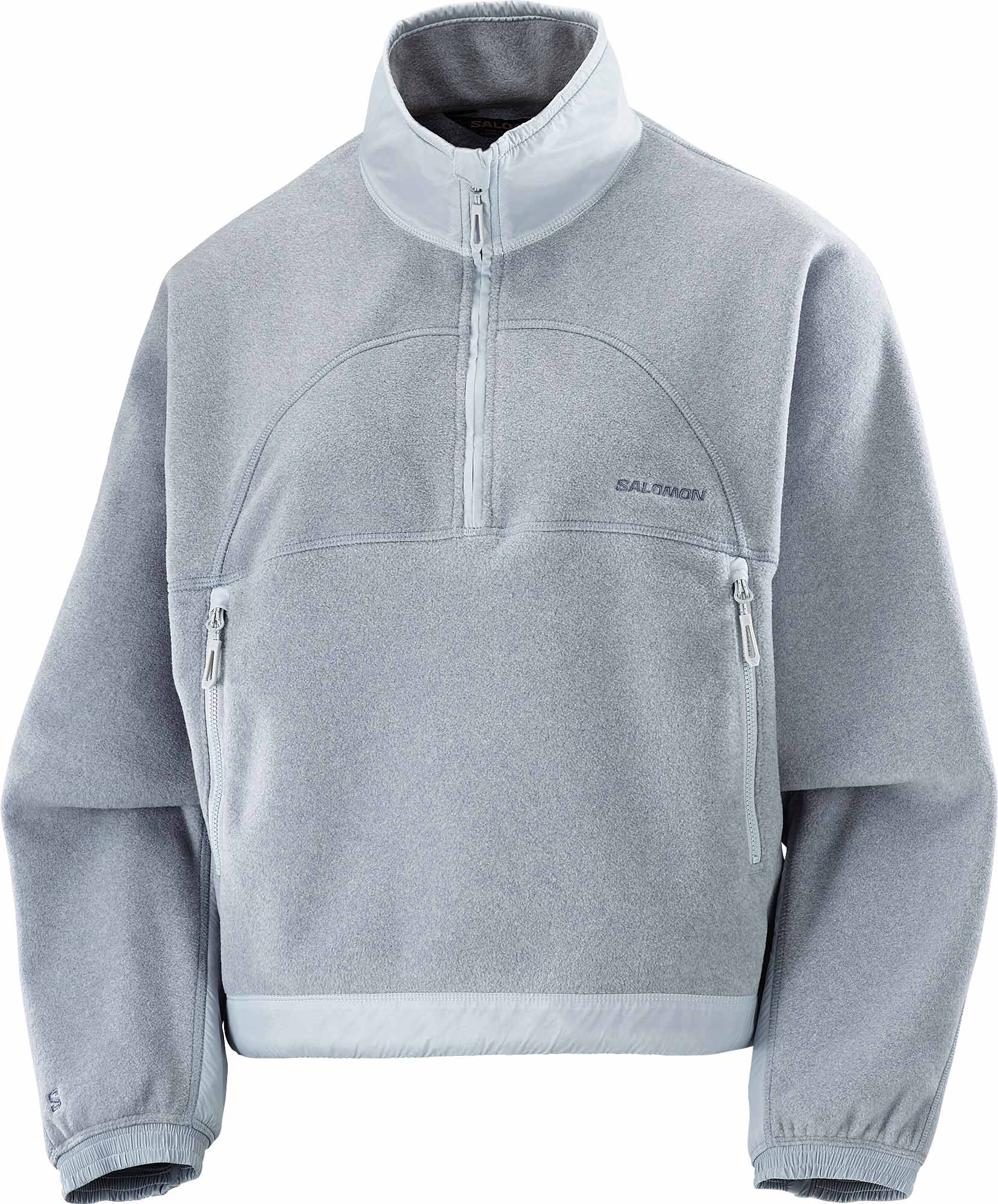 Polaire de randonnée à col zippé - Chroma Fleece Crop HZ W Trade Winds Pear Blue - Taille M - Gris