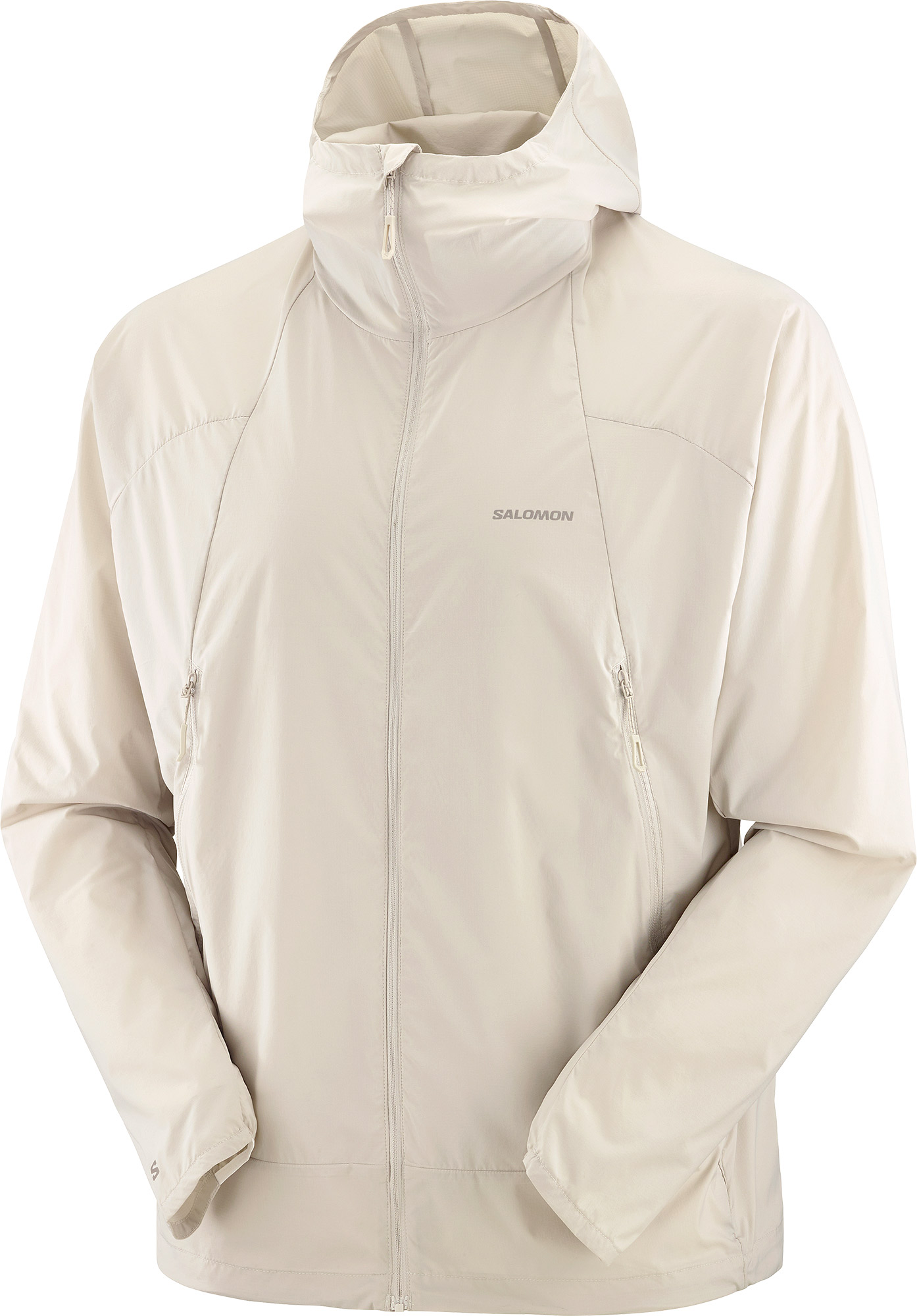 Veste de trail coupe-vent - Outwind FZ Jkt M Silver Cloud en Softshell - Taille M - Beige