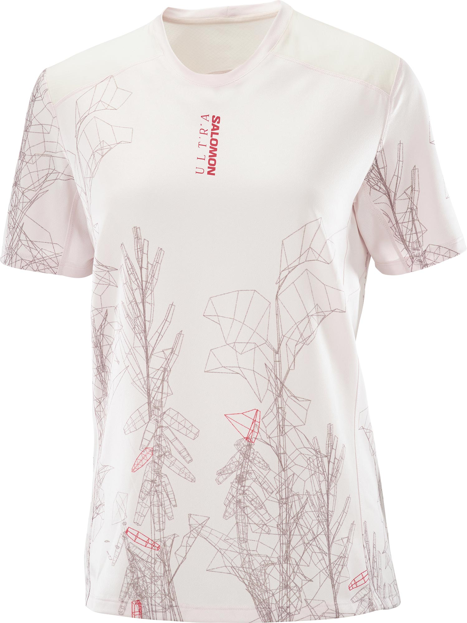 T-shirt de running stretch et léger - S/Lab Ultra Tee Aop W Lilac Ash - Taille M - Beige