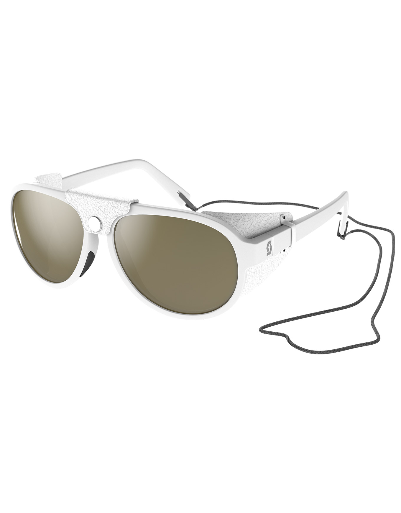 Sonnenbrille Cervina White Brown aus Leder Weiß