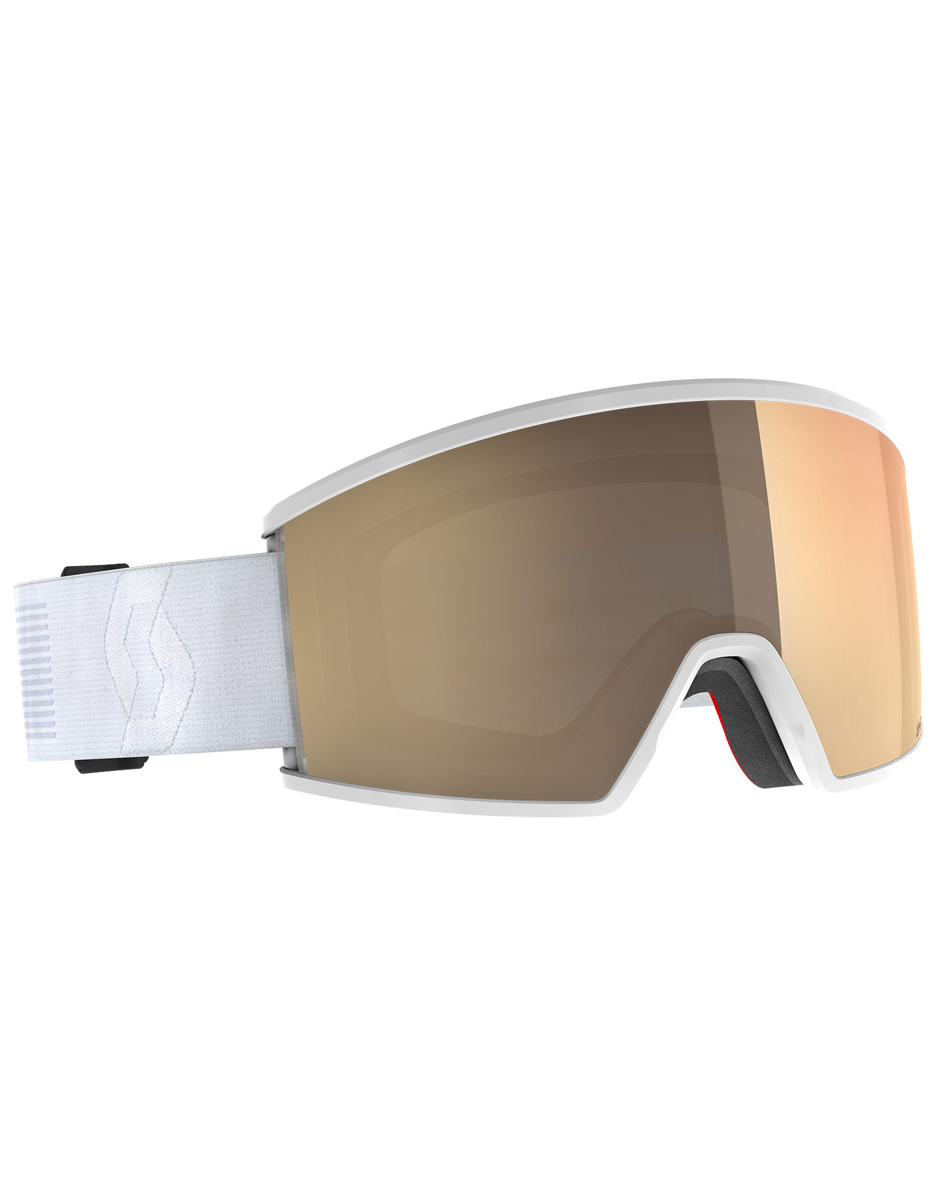 Masque de ski photochromique - Ambit LS Mineral White AMP LS Bronze Chrome S1-3 en Silicone - Blanc