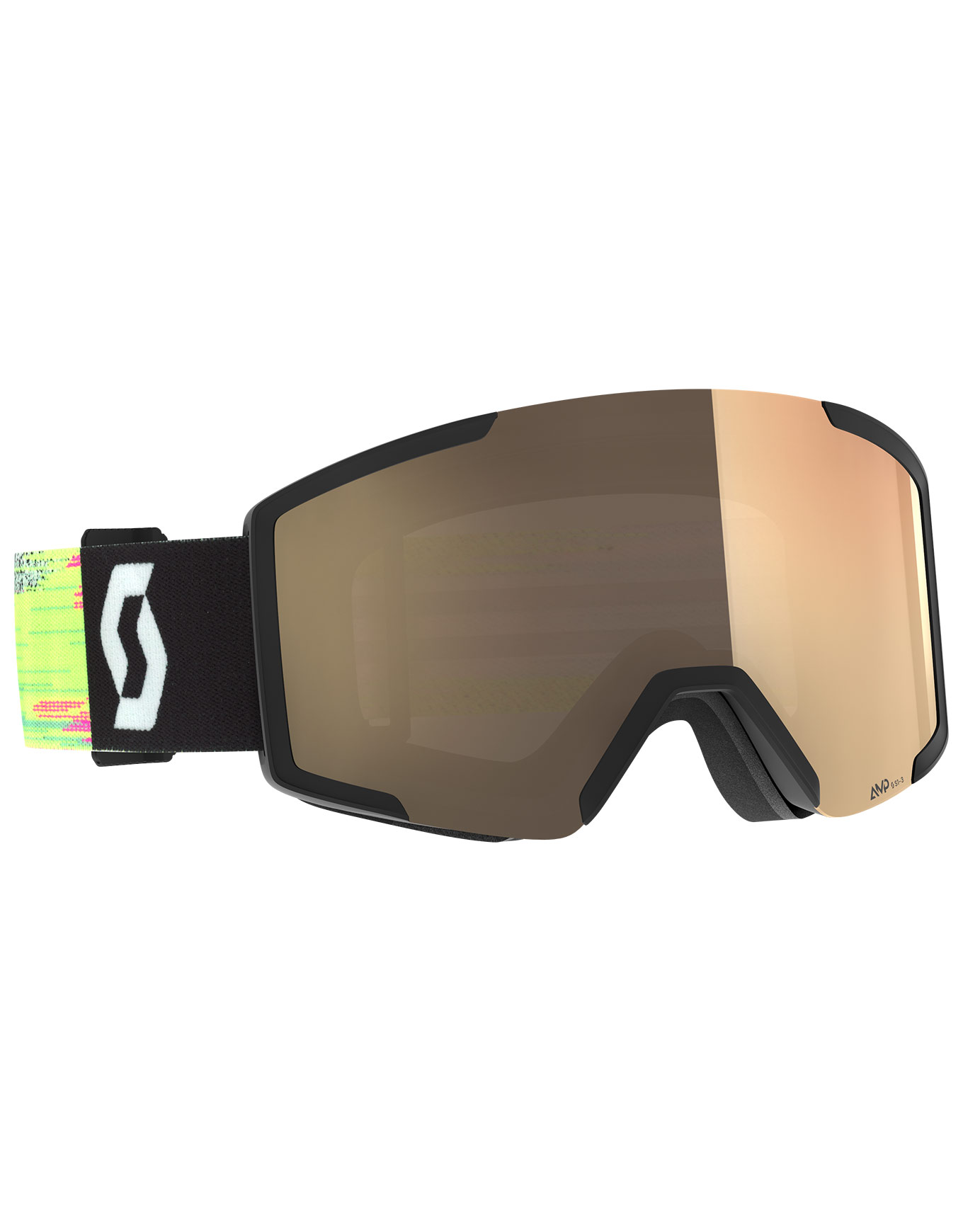 Photochromatische Skibrille Shield LS Black/Neon Yellow AMP LS Bronze Chrome S1-3 Gelb