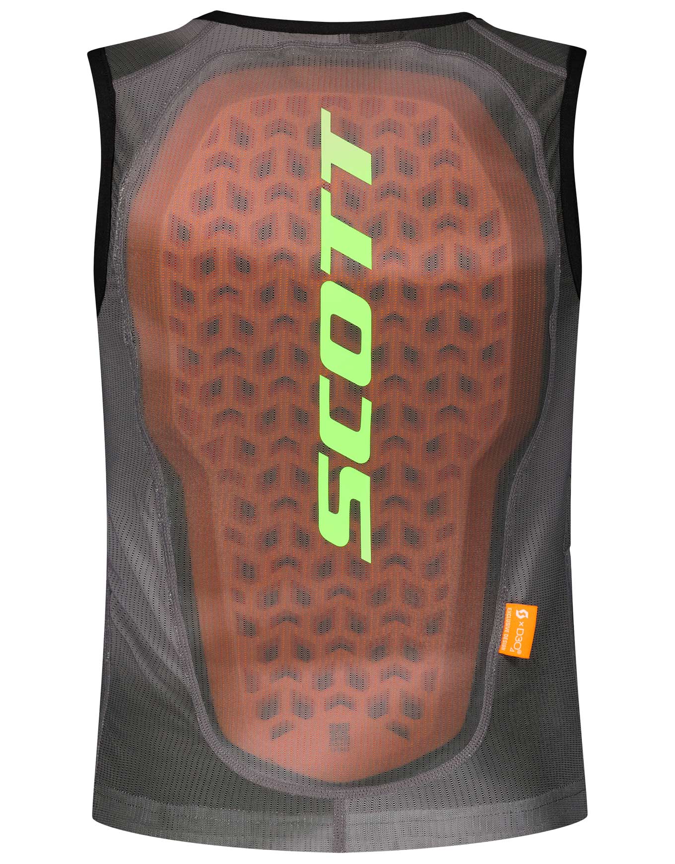 Weste Rückenprotektion / dorsal Airflow Junior Evening Grey/Glow Green Kindergröße 55-59 cm Rot