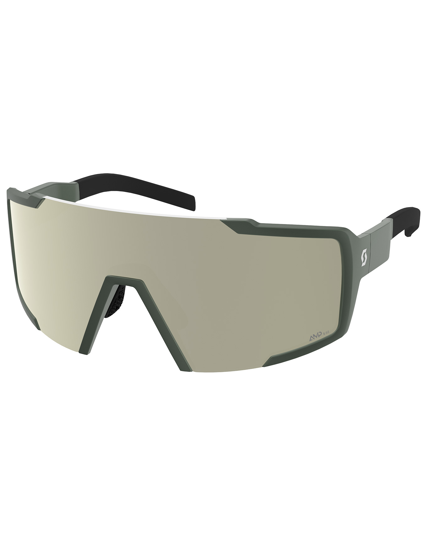 Lunettes de soleil - Shield Kaki Green Amp White Chrome S2