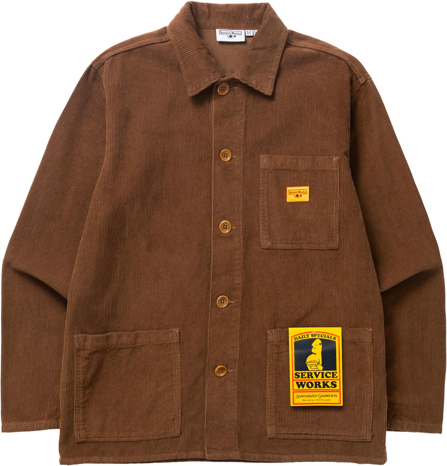 Chemise en coton biologique - Corduroy Chore Shirt Bark en Coton - Taille S - Noir