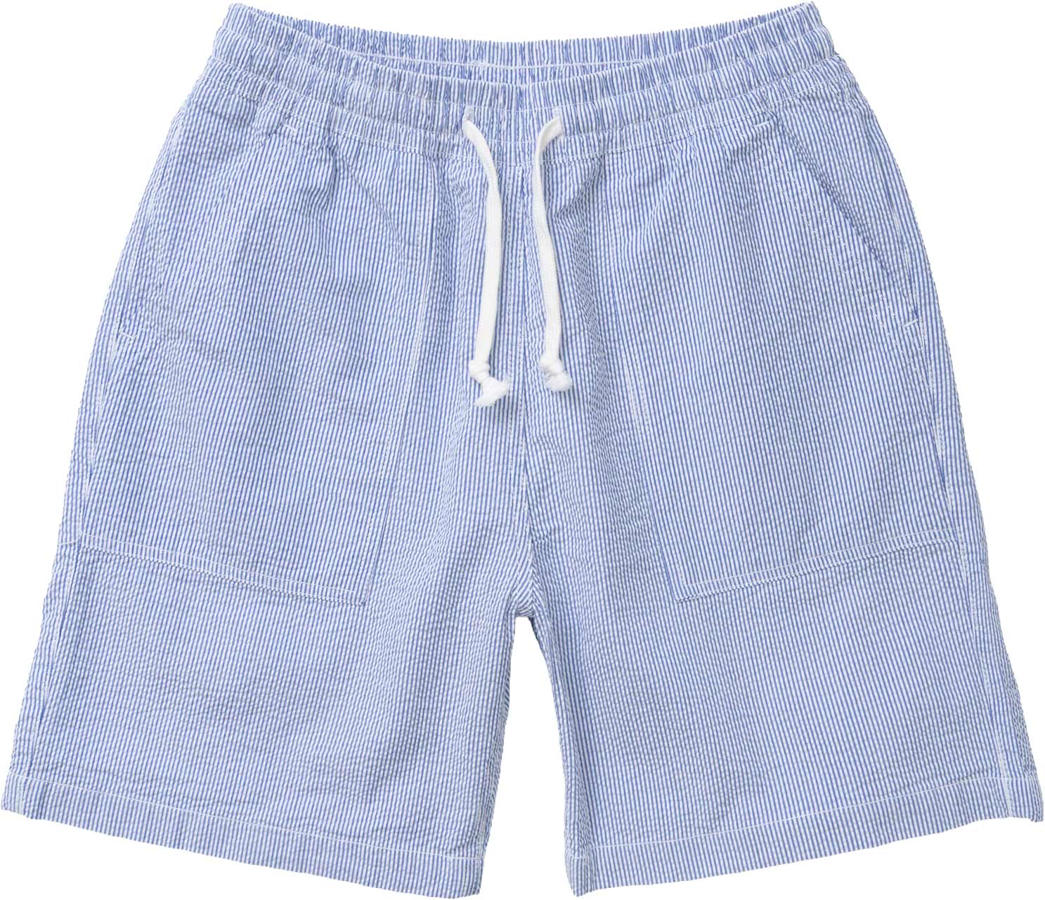 Short en coton biologique - Seersucker Chef Shorts Navy Stripe en Coton - Taille M - Bleu