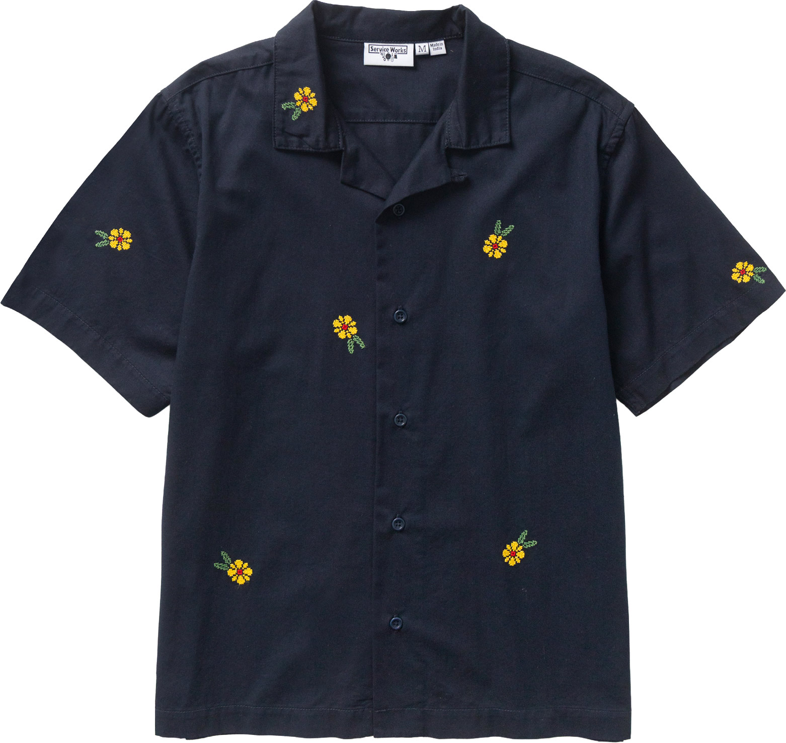 Chemise en coton biologique - Cross Stitch Shirt Dark Navy en Coton - Taille M