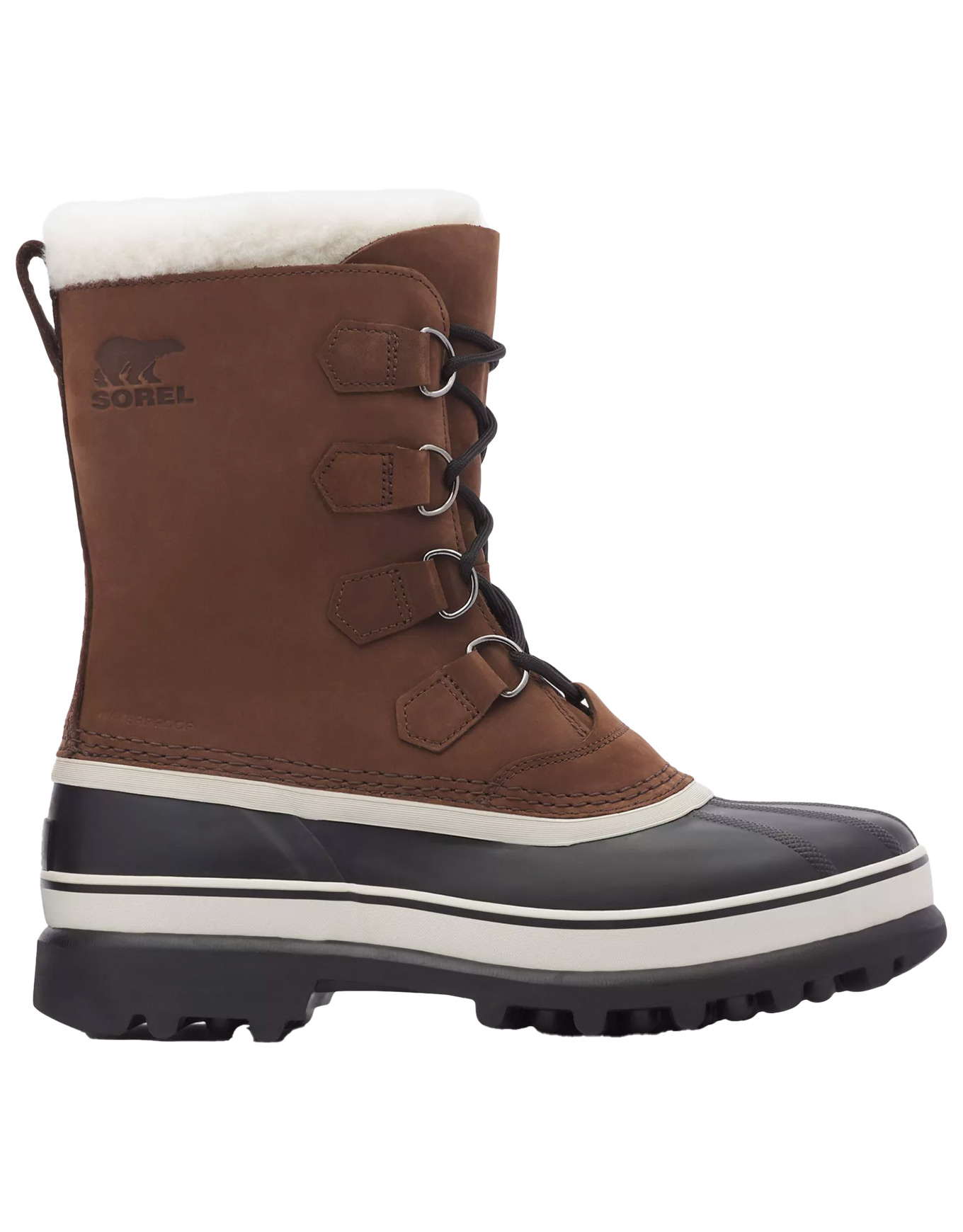 Après-skis chauds et imperméables Caribou Men Bruno für Herren aus Leder Größe 45 Braun