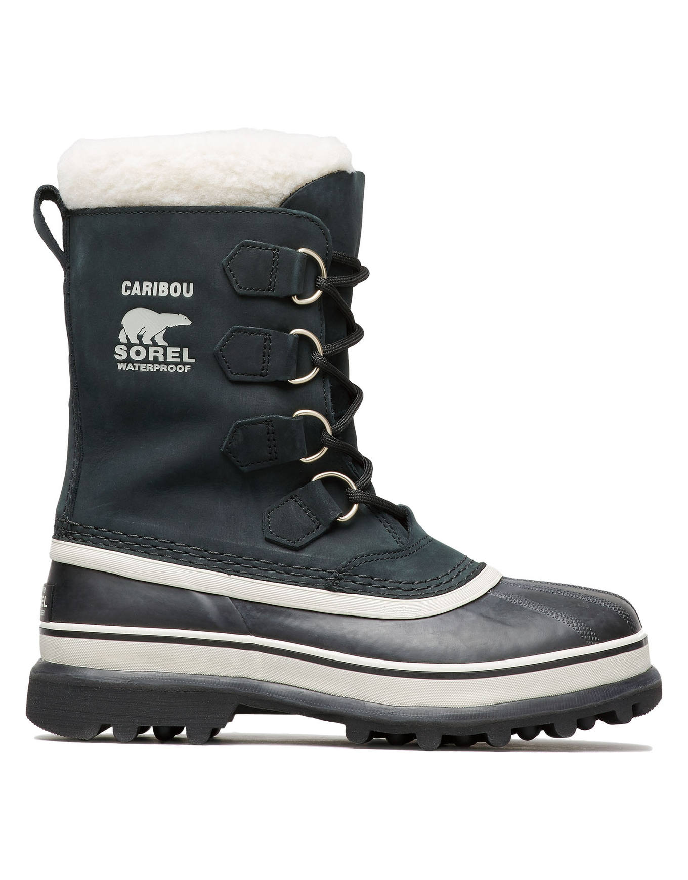 Après-skis chauds et imperméables - Caribou Black/Stone en Cuir - Taille 39 - Noir