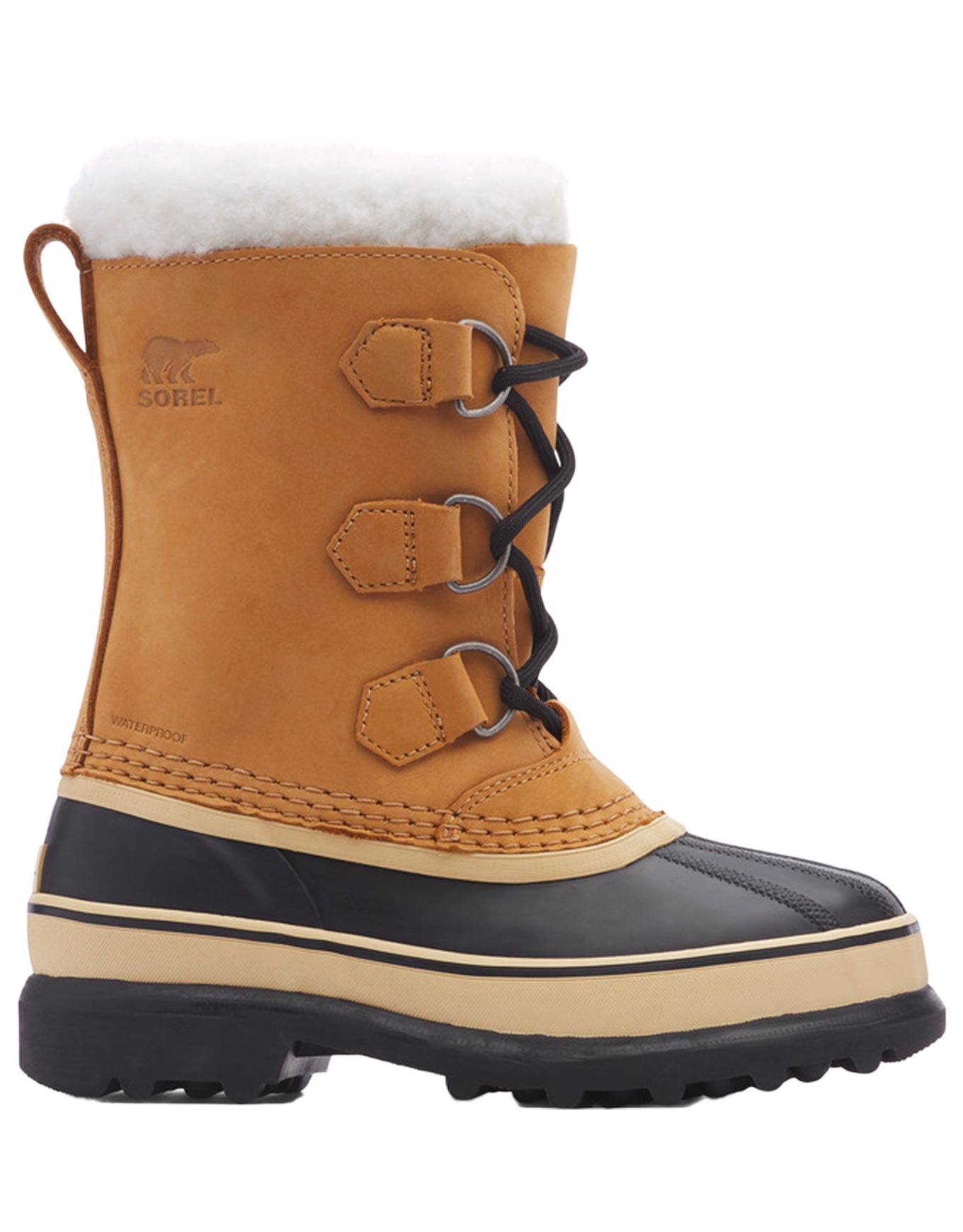 Warme und wasserfeste Apres Ski Youth Caribou™ Wp Buff aus Leder Kindergröße 3 US Braun