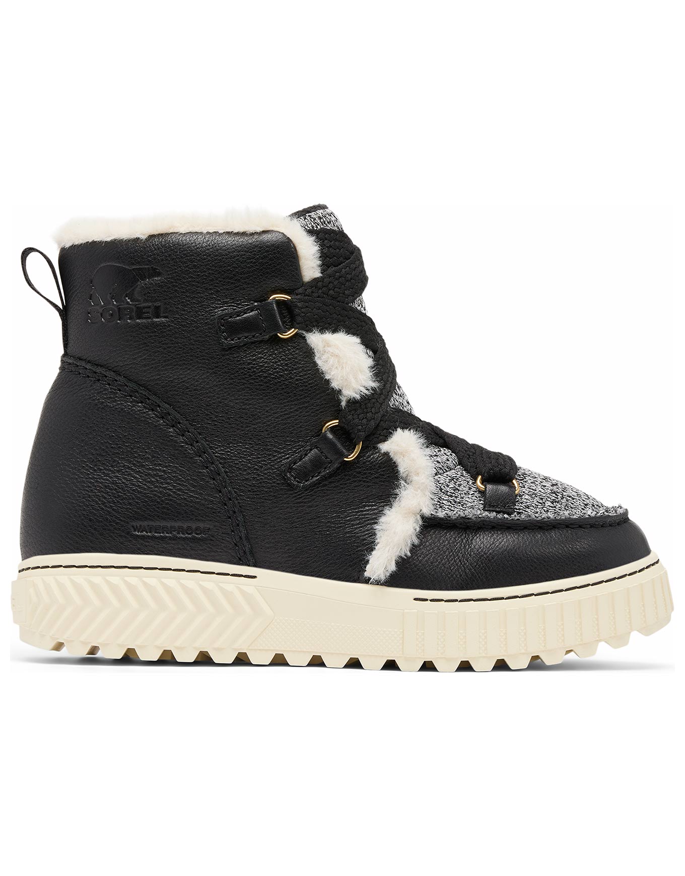 Bottes de neige chaudes et résistantes - Ona Ave Alpine Boot WP W Black Chalk en Cuir - Taille 39,5 - Noir