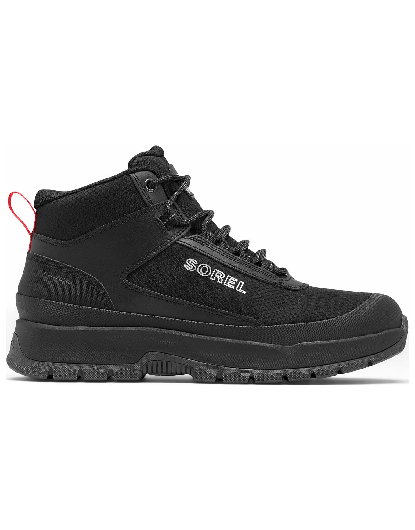 Chaussures mi-hautes imperméables - Outing Nw Sneaker Mid WP M Black Black en Cuir - Taille 45 - Noir