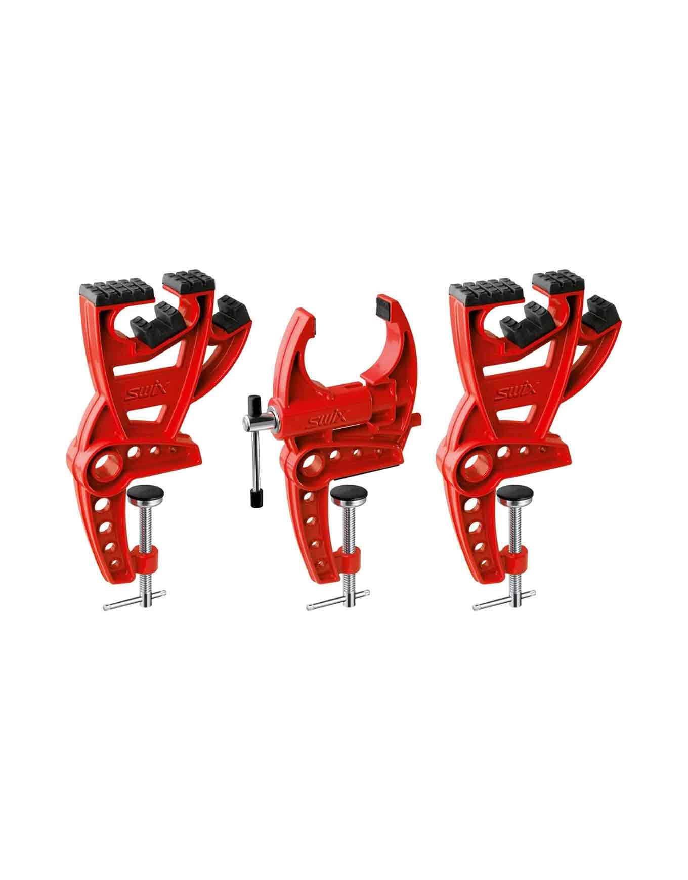 Dreiteiliger Schraubstock Vise 3-Parts 20mm Fixation Rot