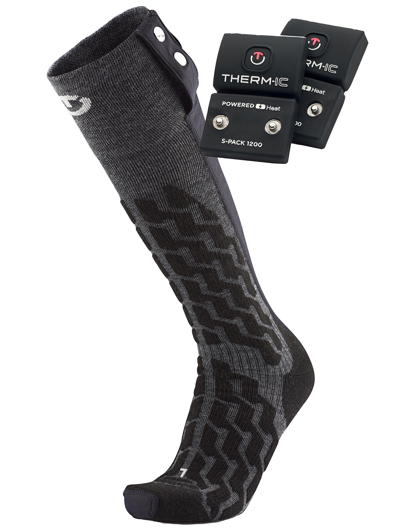Beheizbare Socken mit Batterien Set Heat Fusion Uni + S-700B Größe 35-38 schwarz