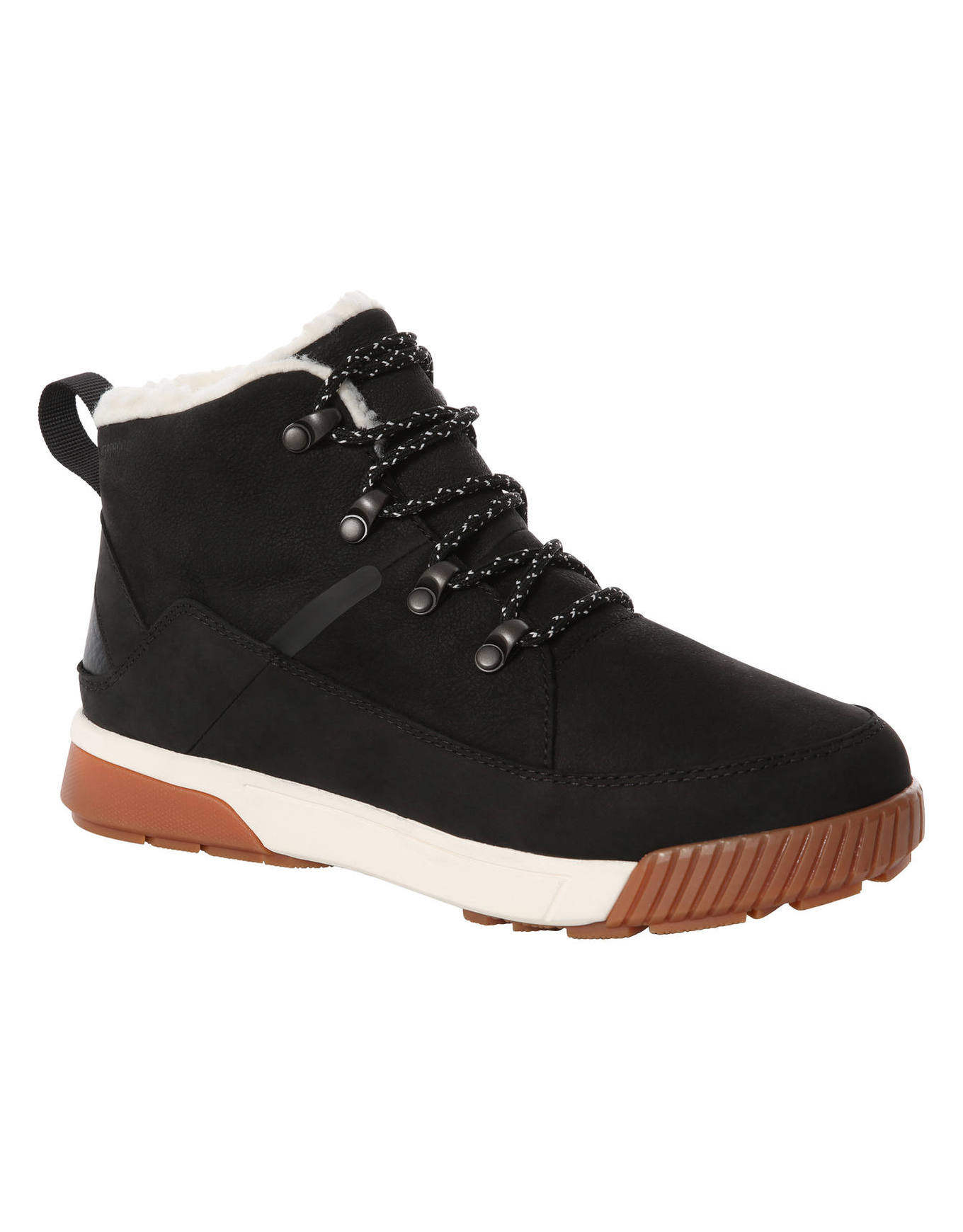 Hochgeschnittene und gefütterte Schuhe W Sierra Mid Lace Wp Tnf Black/Gardenia White für Damen aus Leder Größe 38 schwarz