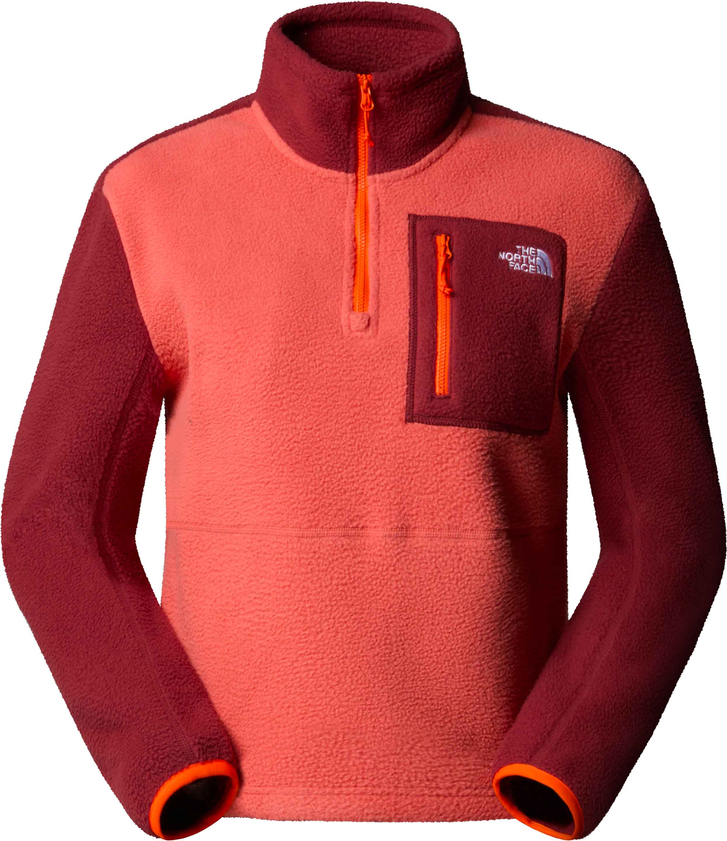 Fleece mit halbem Reißverschluss W Yumiori 1/4 Zip Mars Dust Sumac Solar Flare für Damen Größe L Rot