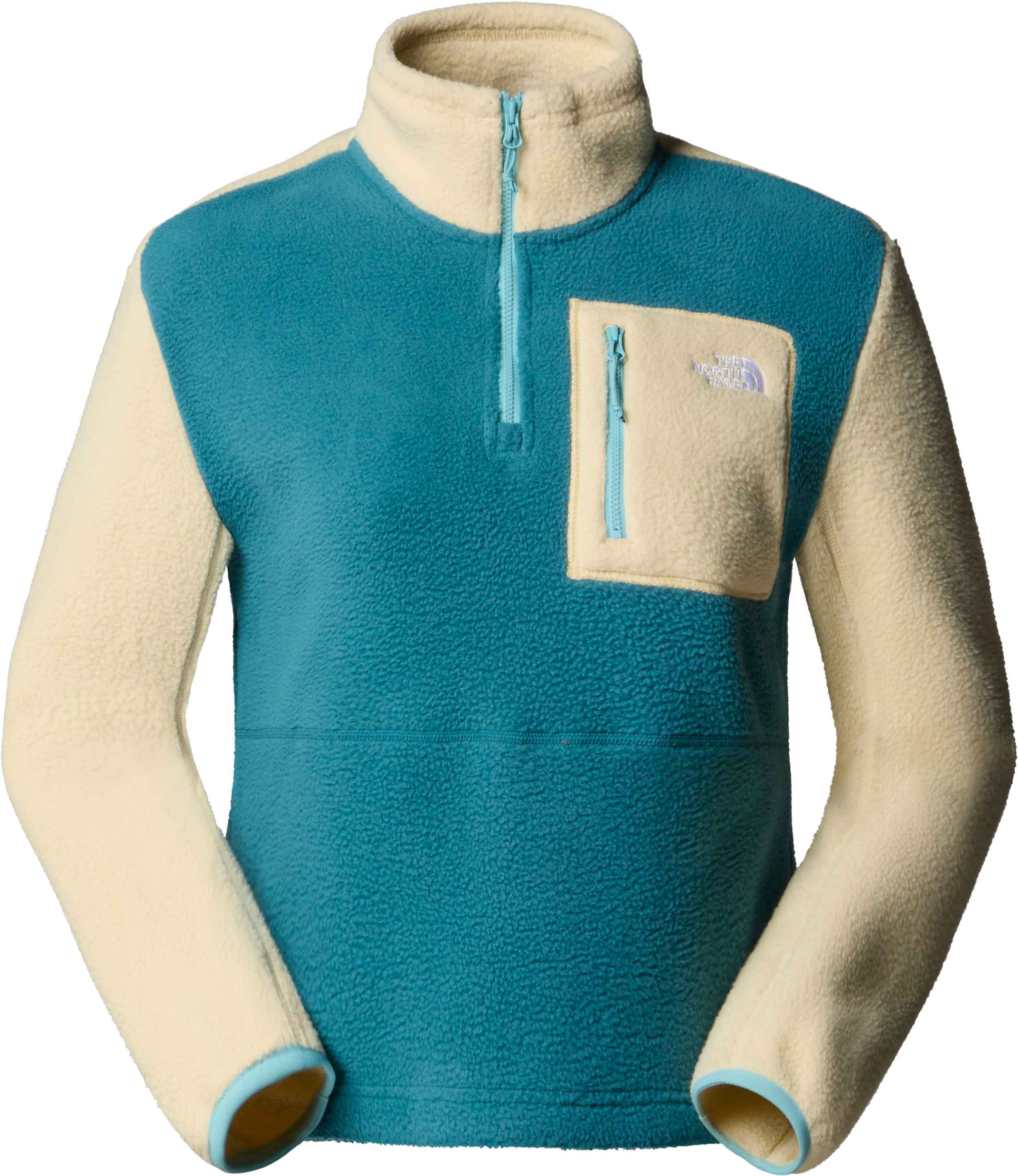 Fleece mit halbem Reißverschluss W Yumiori 1/4 Zip Space Gravel Blue Eclipse für Damen Größe L Blau