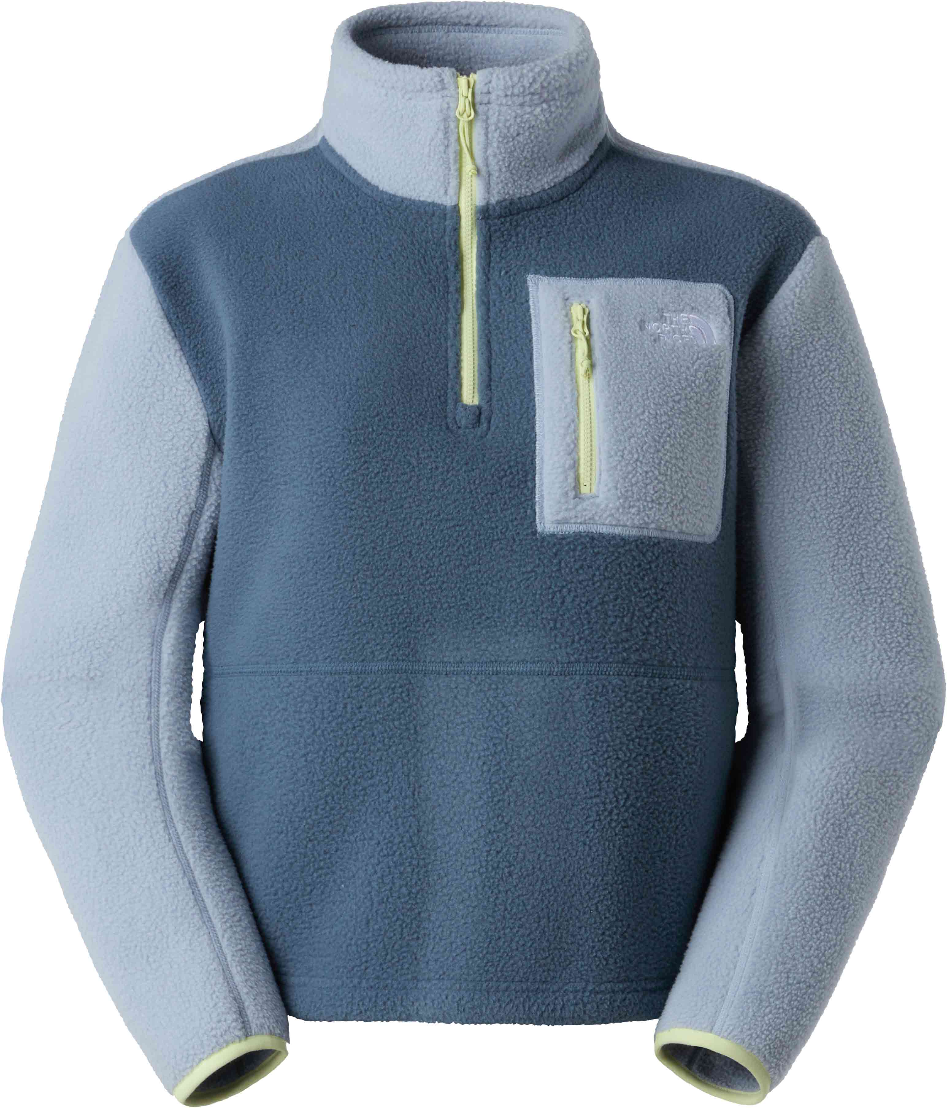 Polaire de randonnée zippée - W Yumiori 1/4 Zip Granite Grey Frost Grey - Taille M - Bleu