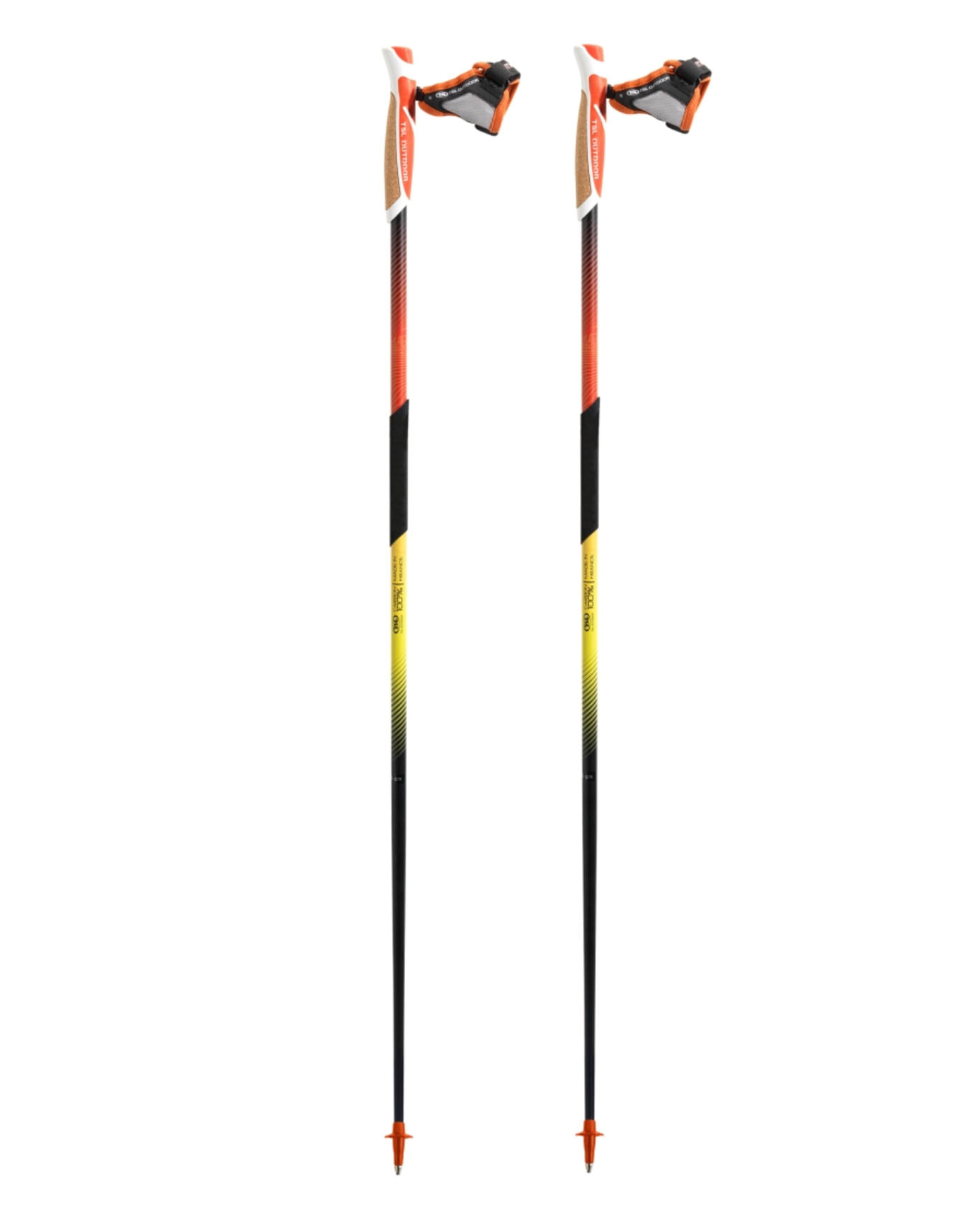 Bâtons de trail - Trail C1 Cork Grip Sht - Taille 120 cm - Orange