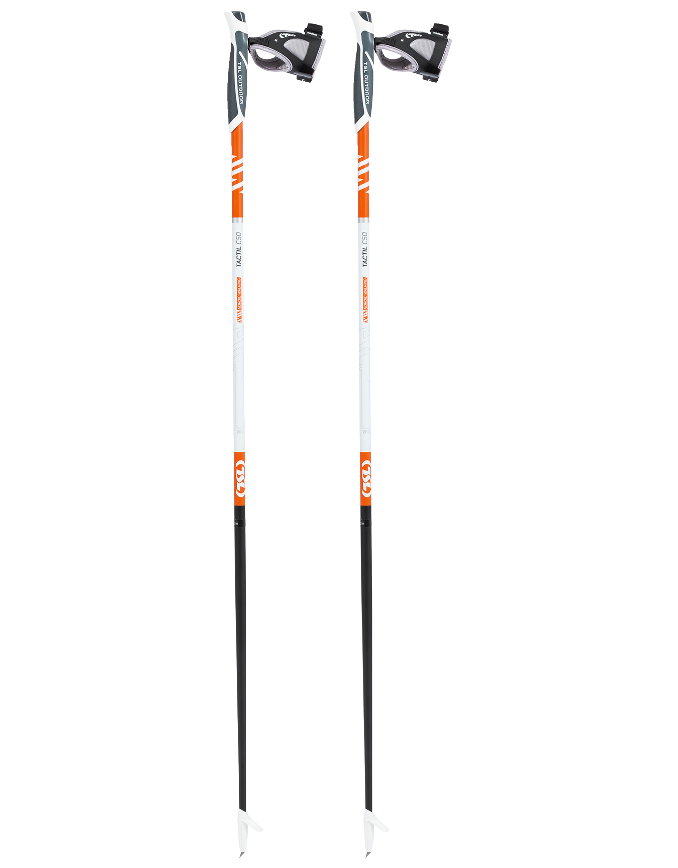 Nordic Walking-Stöcke Tactil C50 Slim Mango Spike Größe 115 cm Orange