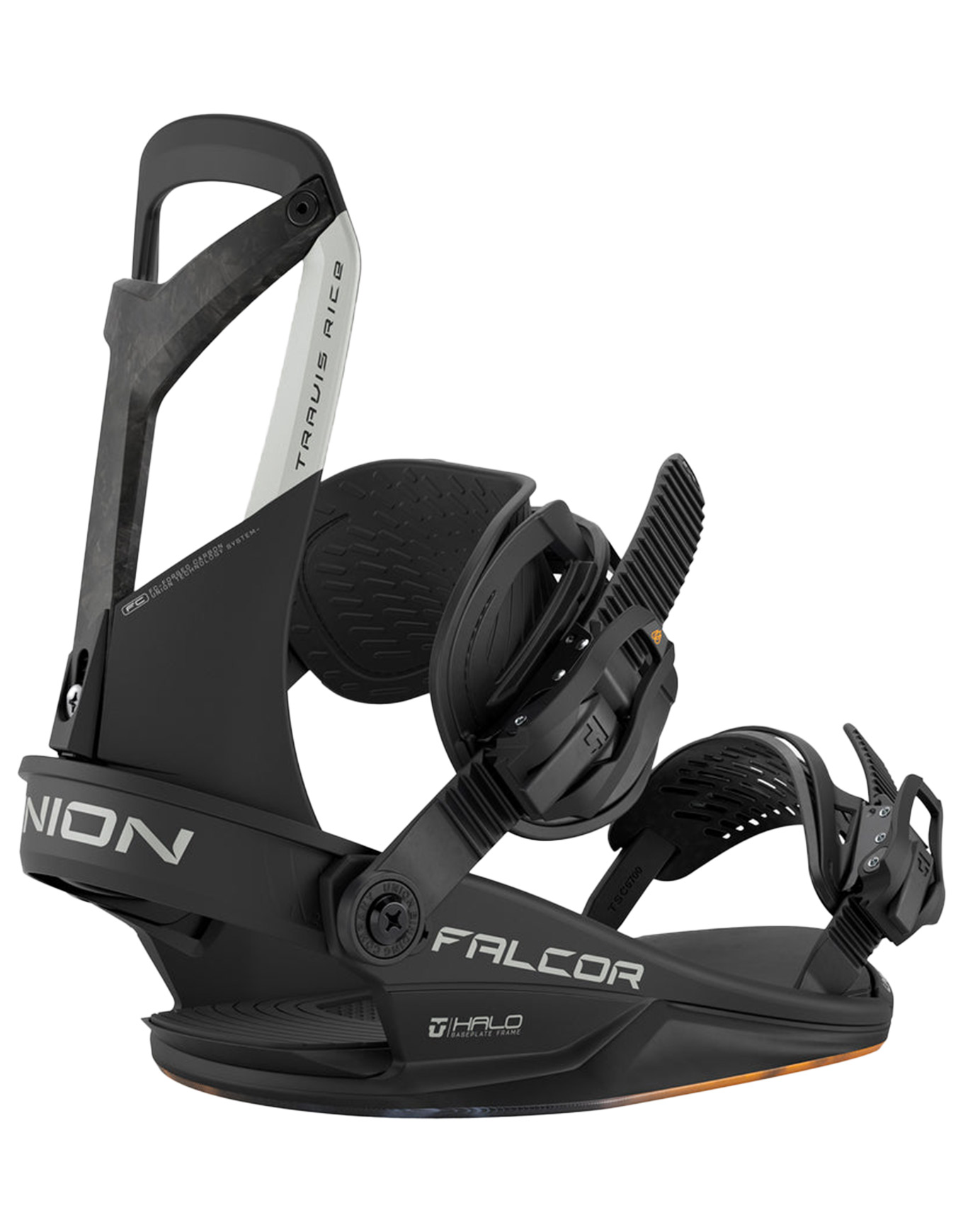 Fixations de snowboard all-mountain freestyle - Falcor Black en Nylon - Taille 43,5-46 - Noir