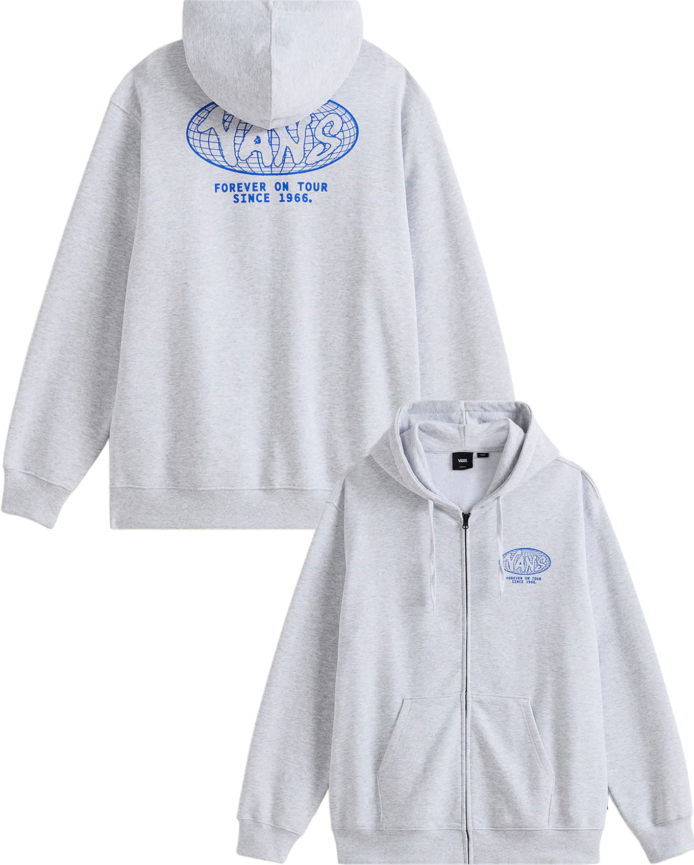 Pull chaud zippé - World Tour Loose Full Zip Light Grey Heather en Coton - Taille L - Gris