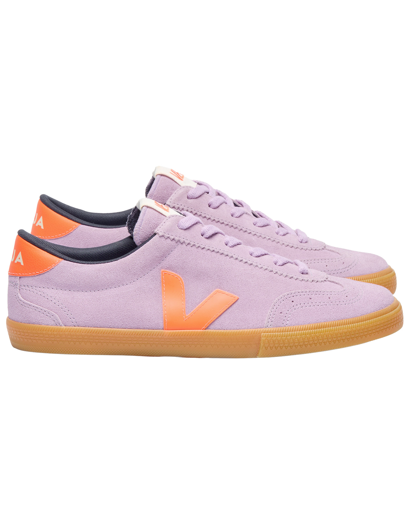 Sneakers rétro en suède - Volley Orchid Fury Natural en Coton - Taille 37 - Violet
