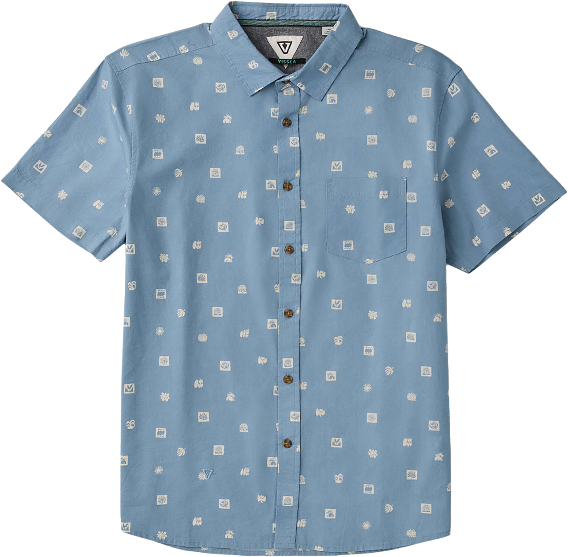 Chemise en coton biologique - Ecology Marks Eco SS Shirt Faded Denim en Coton - Taille L - Bleu