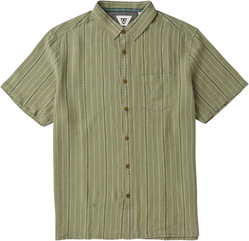 Chemise en lin - Linen Pin SS Shirt Sage - Taille M - Vert