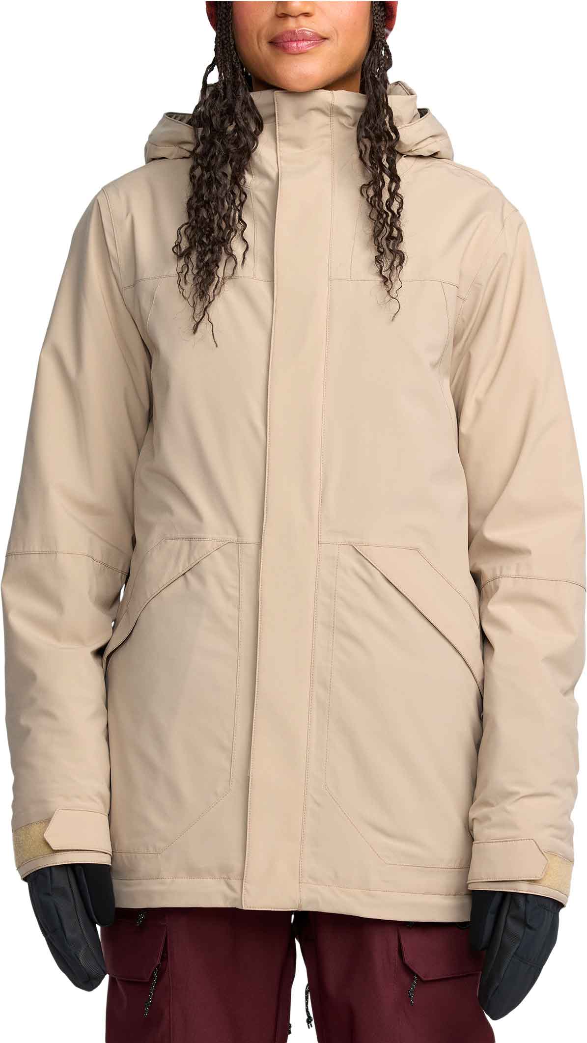 Wasserfeste und atmungsaktive Snowboardjacke Shelter 20K 3D Stretch Jacket W Oatmeal für Damen Größe S Beige
