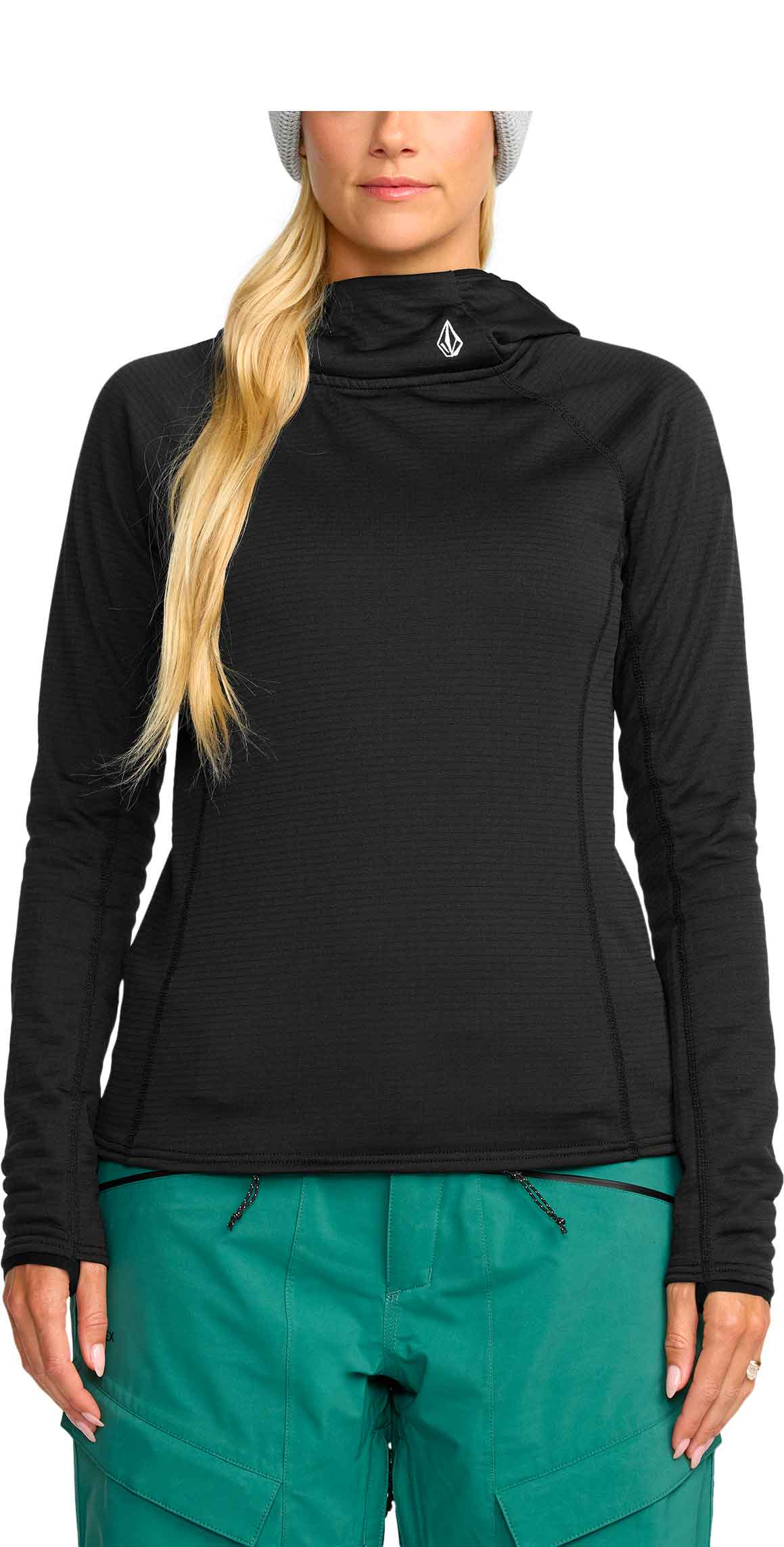 Fleece-Sweatshirt mit Kapuze Gridlock Balaclava P/O W Black für Damen Größe S schwarz