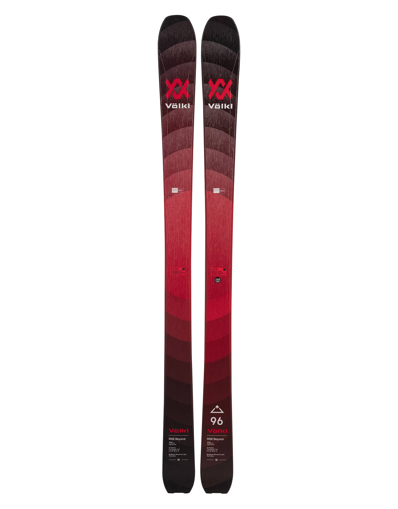 Volkl - Skis de randonnée - Rise Beyond 96 2026 - Taille 163 cm - Rouge