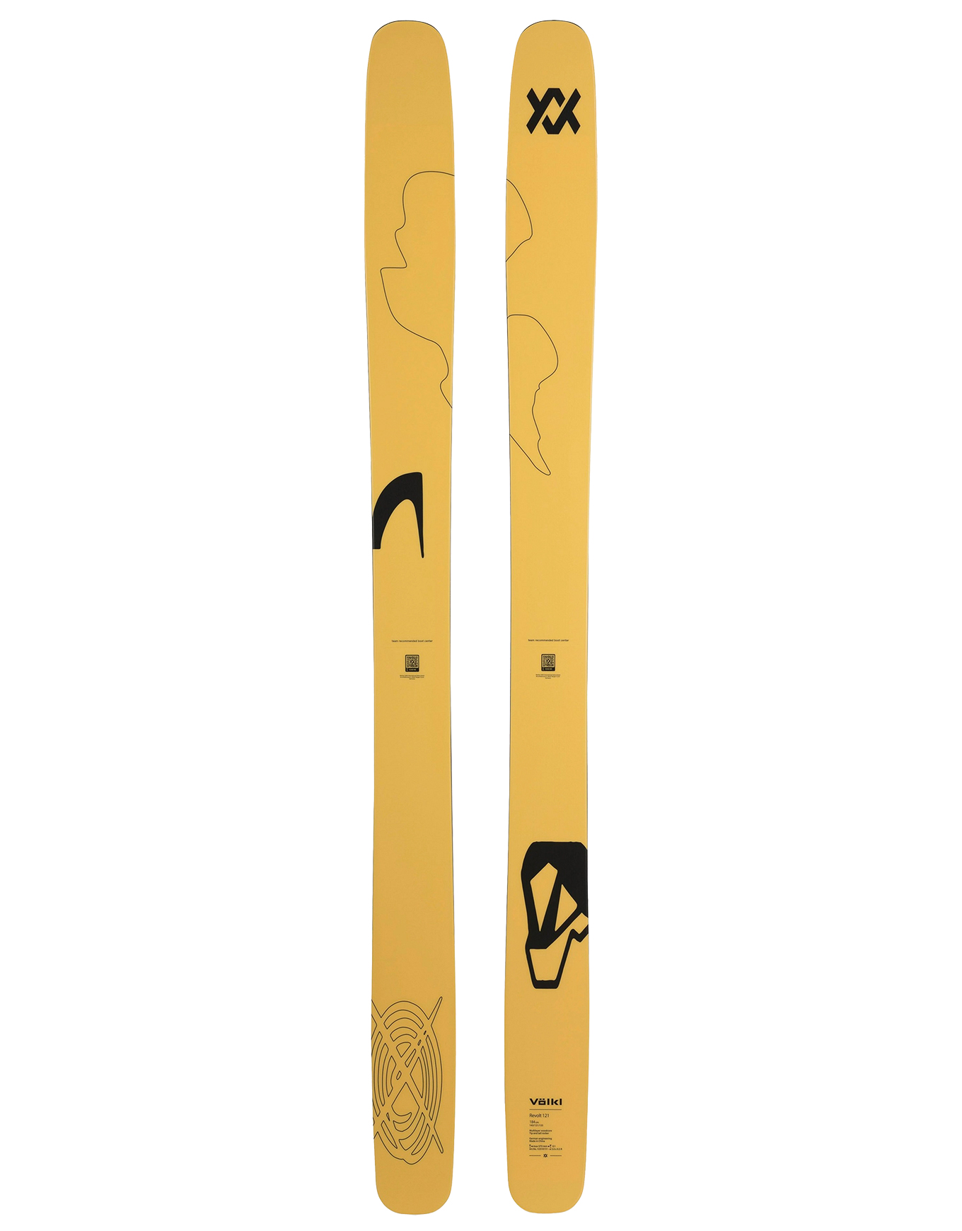 Freeride Skier Revolt 121 2026 für Herren Größe 184 cm Gelb