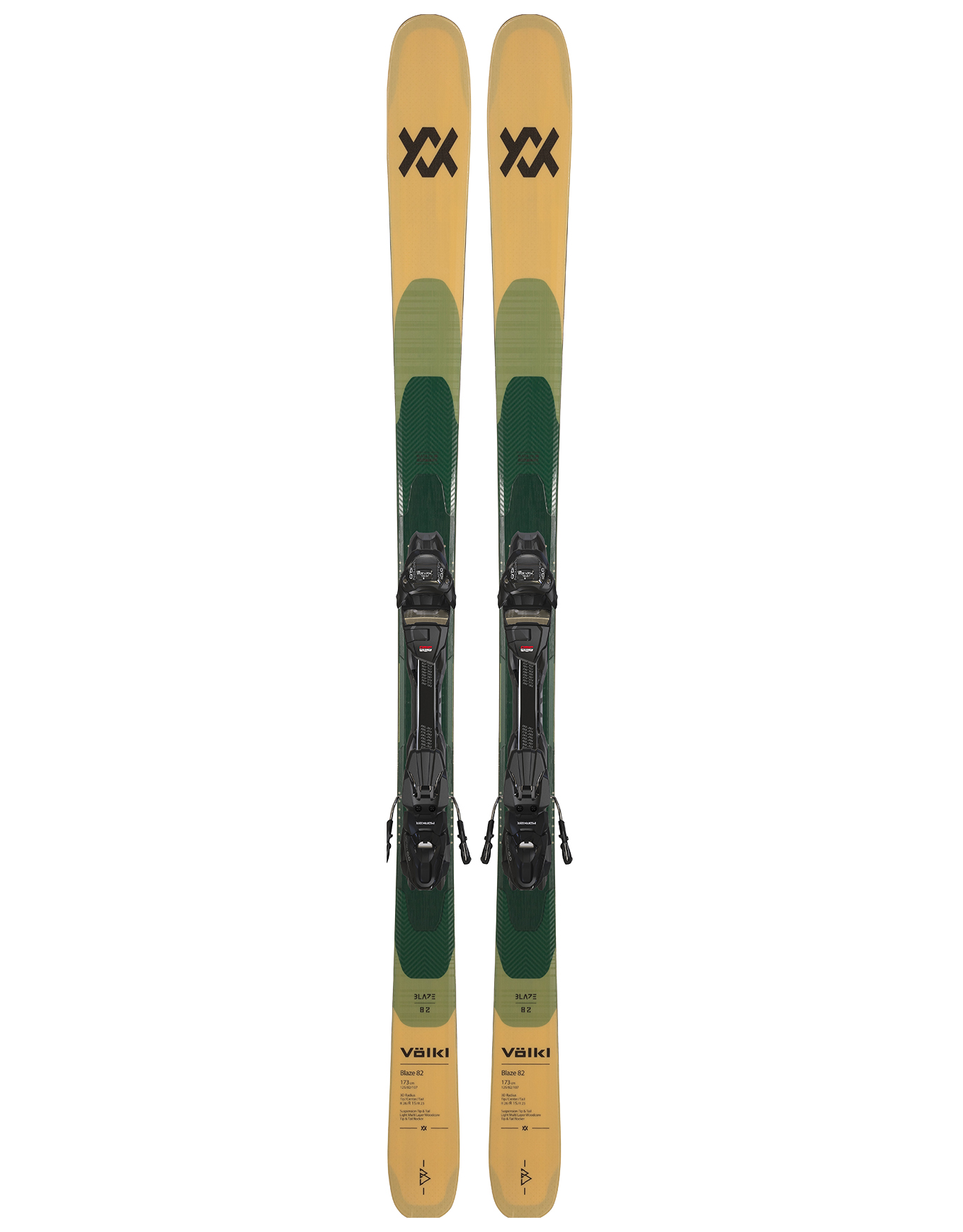 Ski Set inkl. Bdg. Pistenski Blaze 82 Beige + Vmotion 10 Gw Black 2026 für Herren aus Holz Größe 166 cm