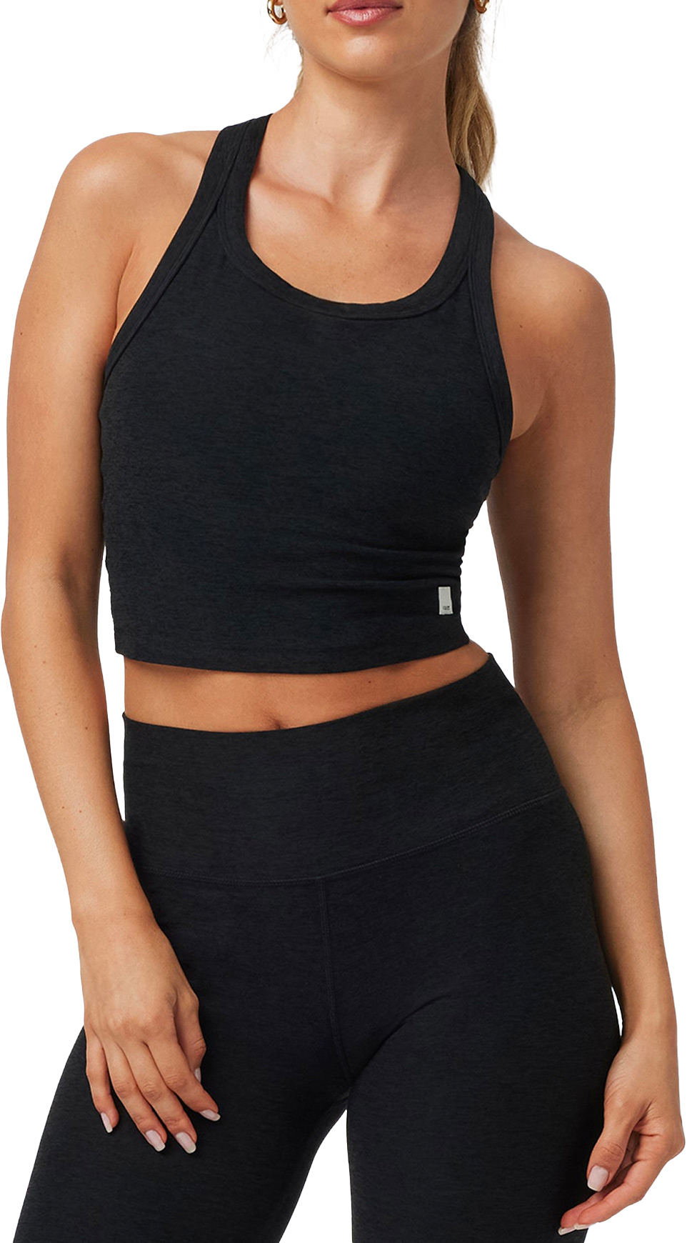 Débardeur stretch respirant avec dos nageur pratique - Elevation Racerback Tank W Black Heather - Taille S - Noir