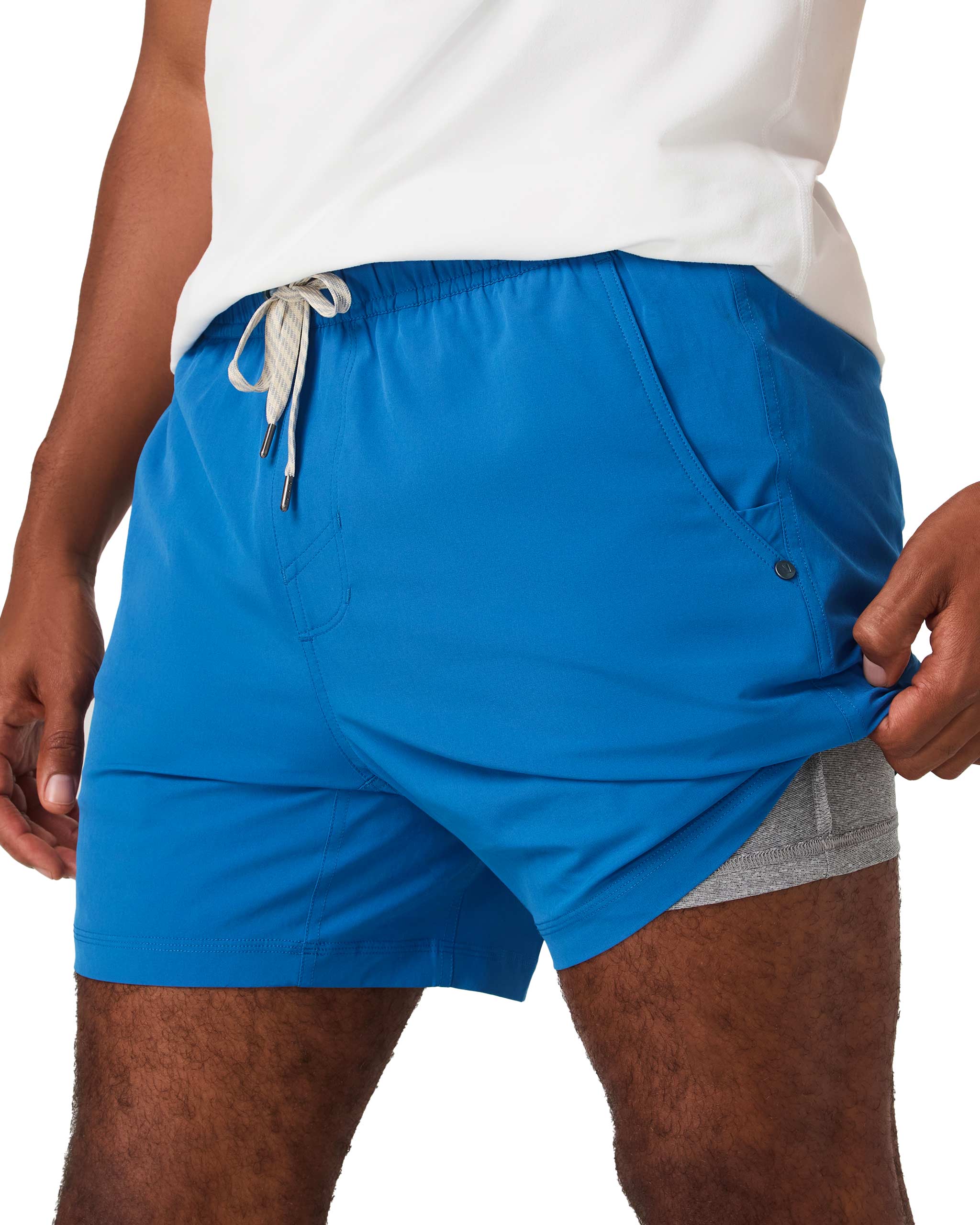 Short stretch évacuant l'humidité - Kore Short Lined 5" M Court Blue - Taille M - Bleu