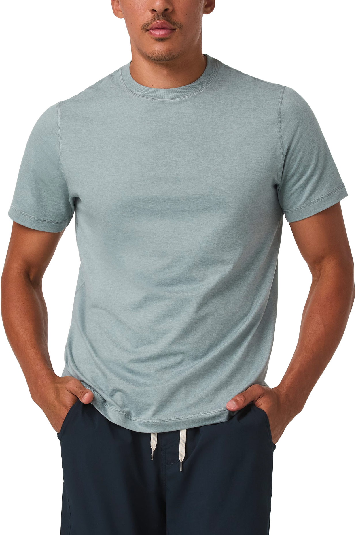 T-shirt urbain stretch et léger à manches courtes - S/S Ponto Performance Tee M Misty Blue Heather - Taille M - Bleu